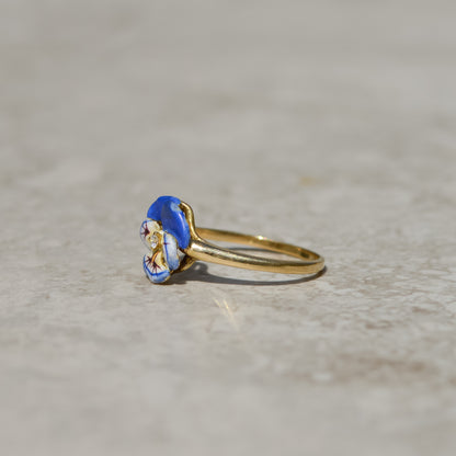 Vintage Enamel Pansy Ring