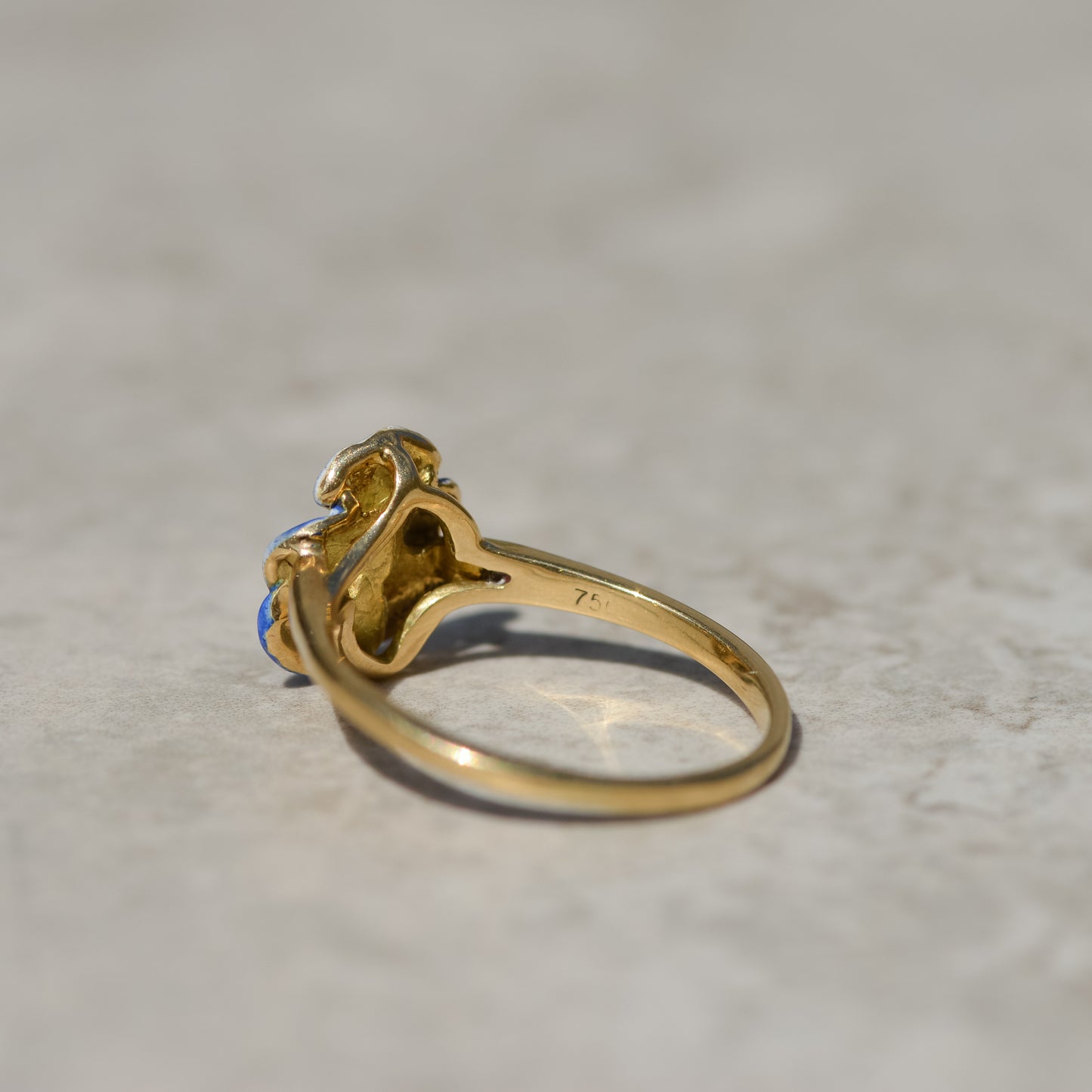 Vintage Enamel Pansy Ring