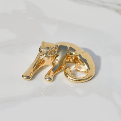 Vintage Panther Slider Pendant 14k