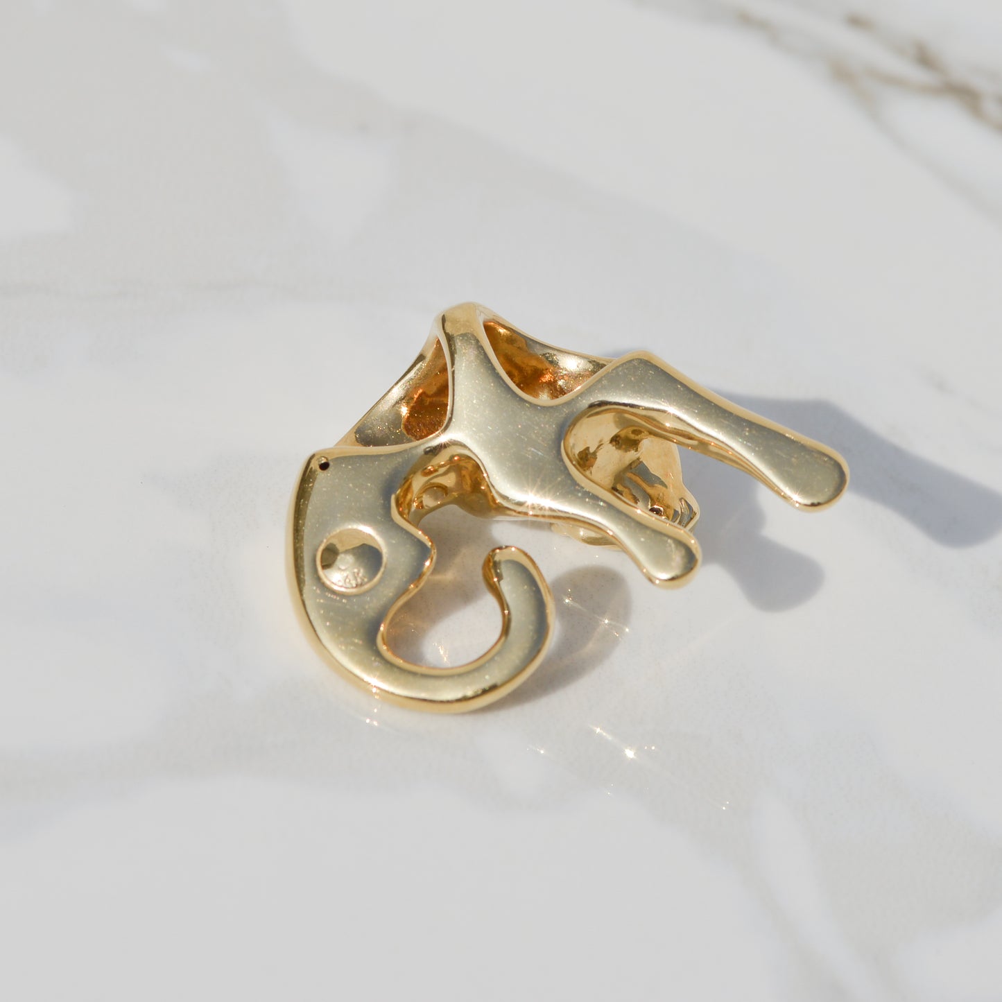 Vintage Panther Slider Pendant 14k