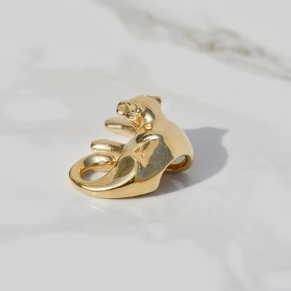 Vintage Panther Slider Pendant 14k