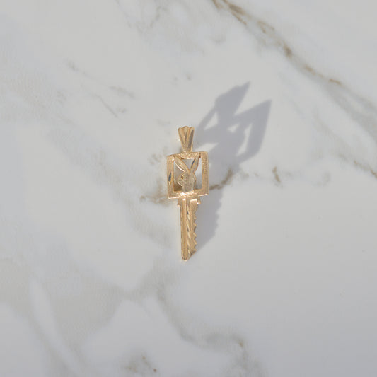 Vintage Playboy Key Charm 14k