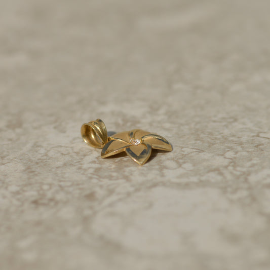 Vintage Plumeria Diamond Charm