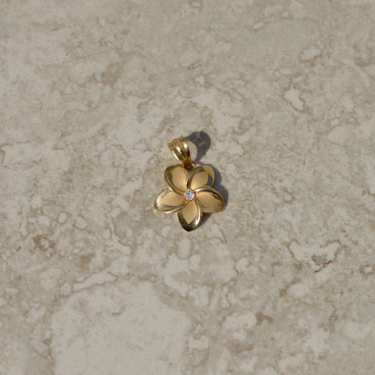 Vintage Plumeria Diamond Charm