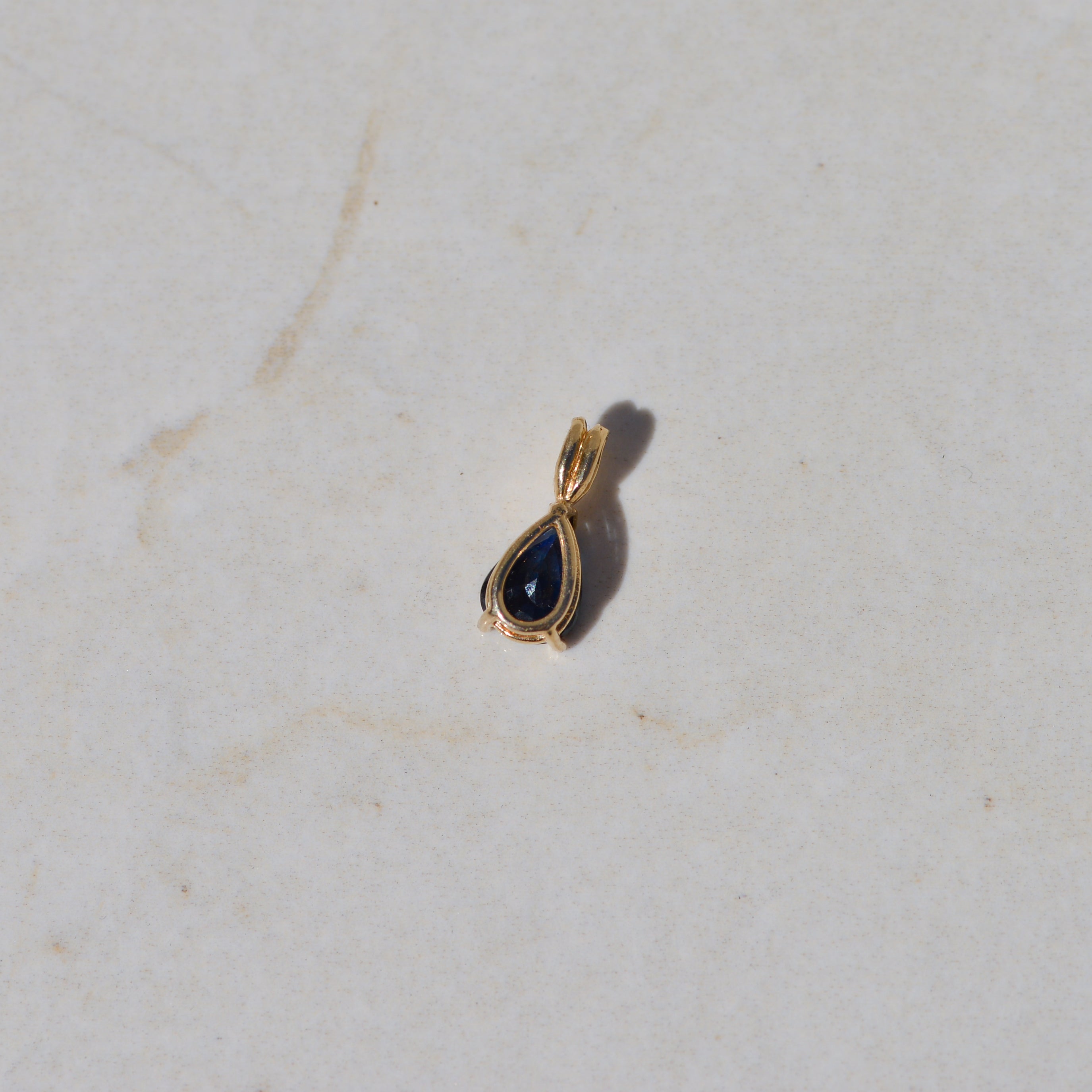 Vintage Pear Cut Sapphire Charm