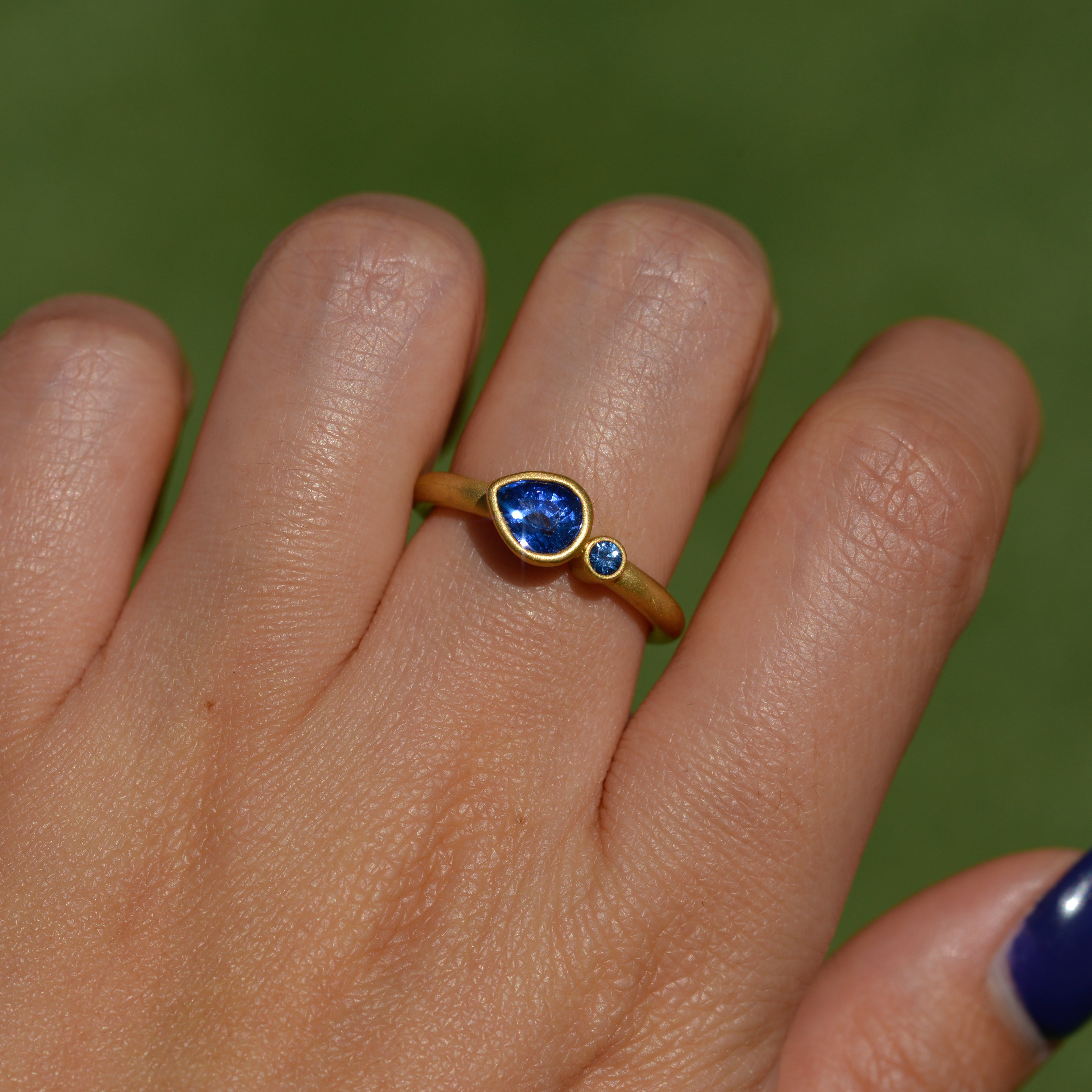 Estate Pear Cut Sapphire Ring