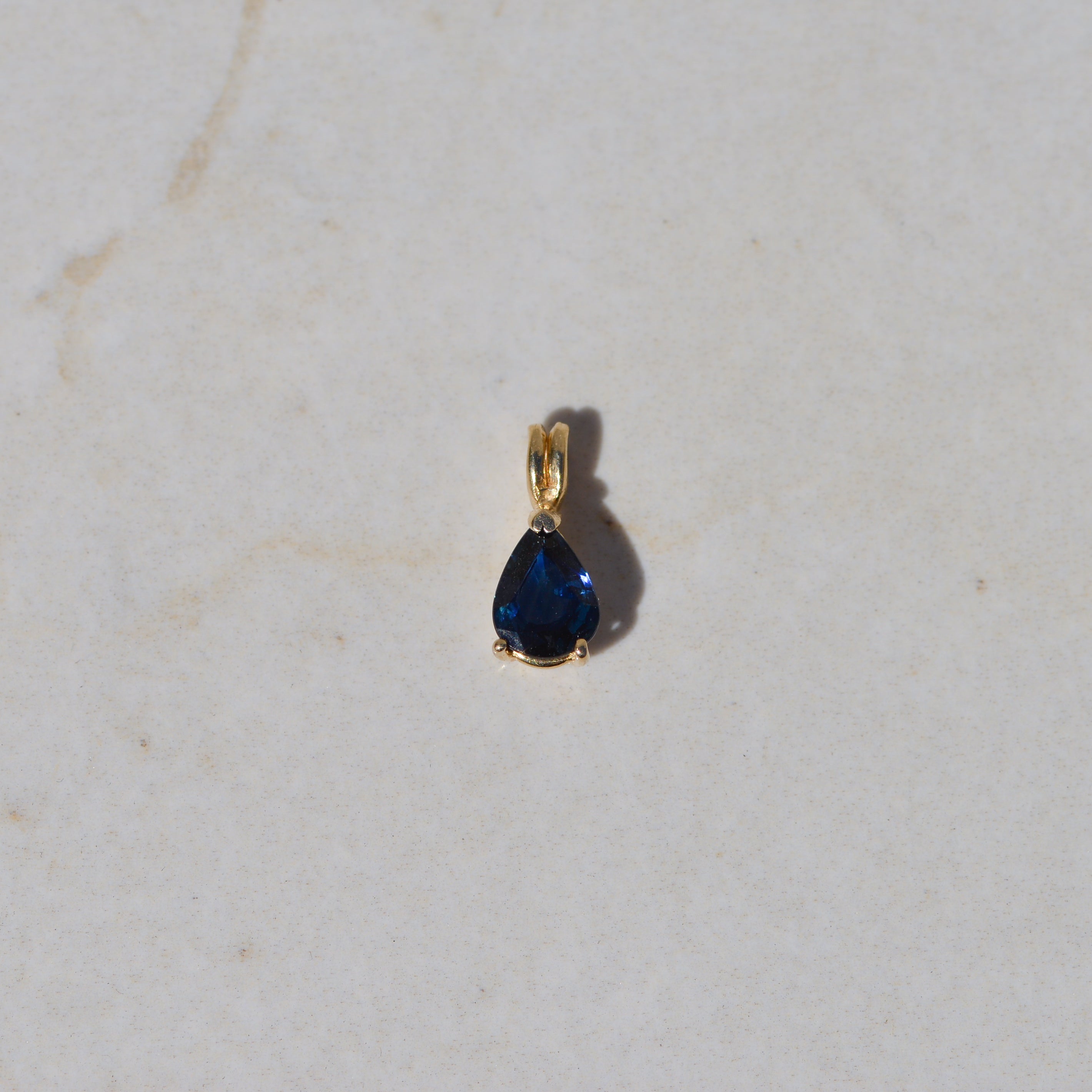 Vintage Pear Cut Sapphire Charm