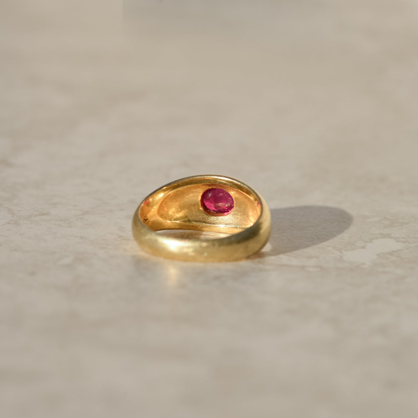 Vintage Bezel-set Ruby Dome Ring