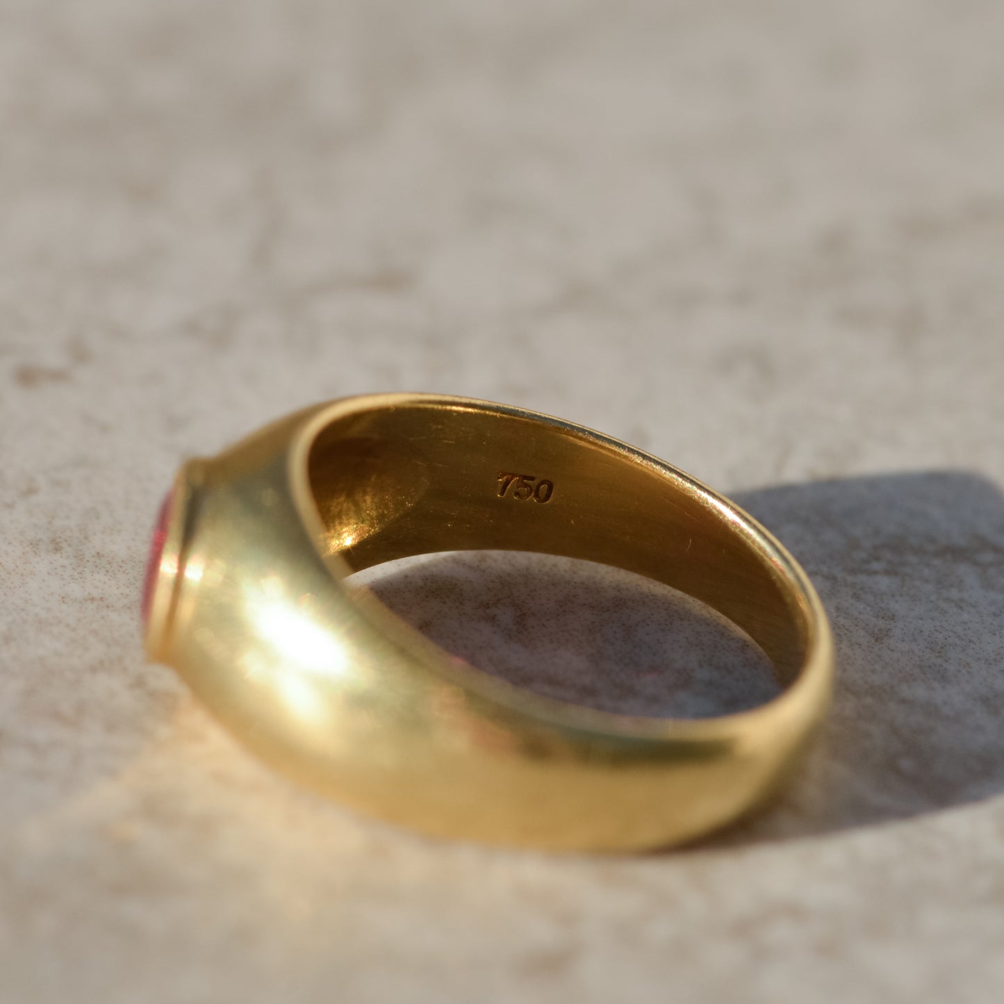 Vintage Bezel-set Ruby Dome Ring