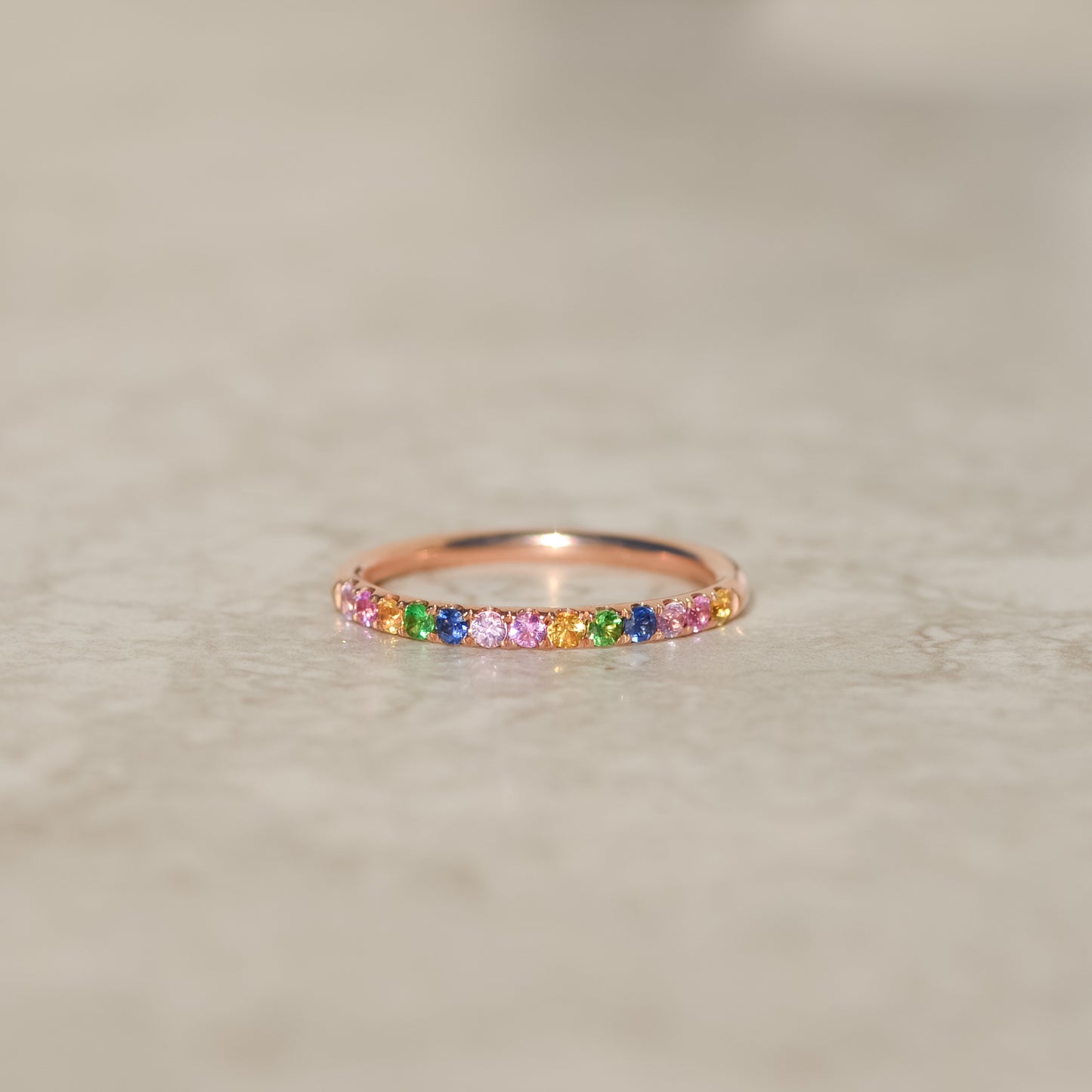 Estate Rainbow Sapphire Stackable Band