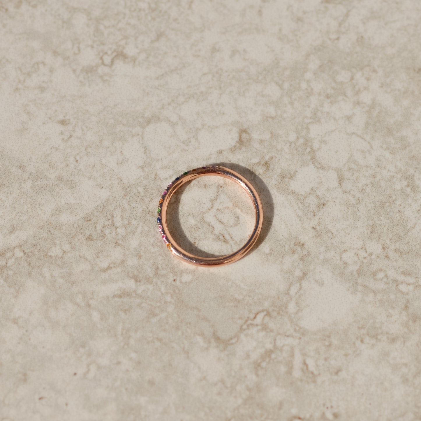 Estate Rainbow Sapphire Stackable Band