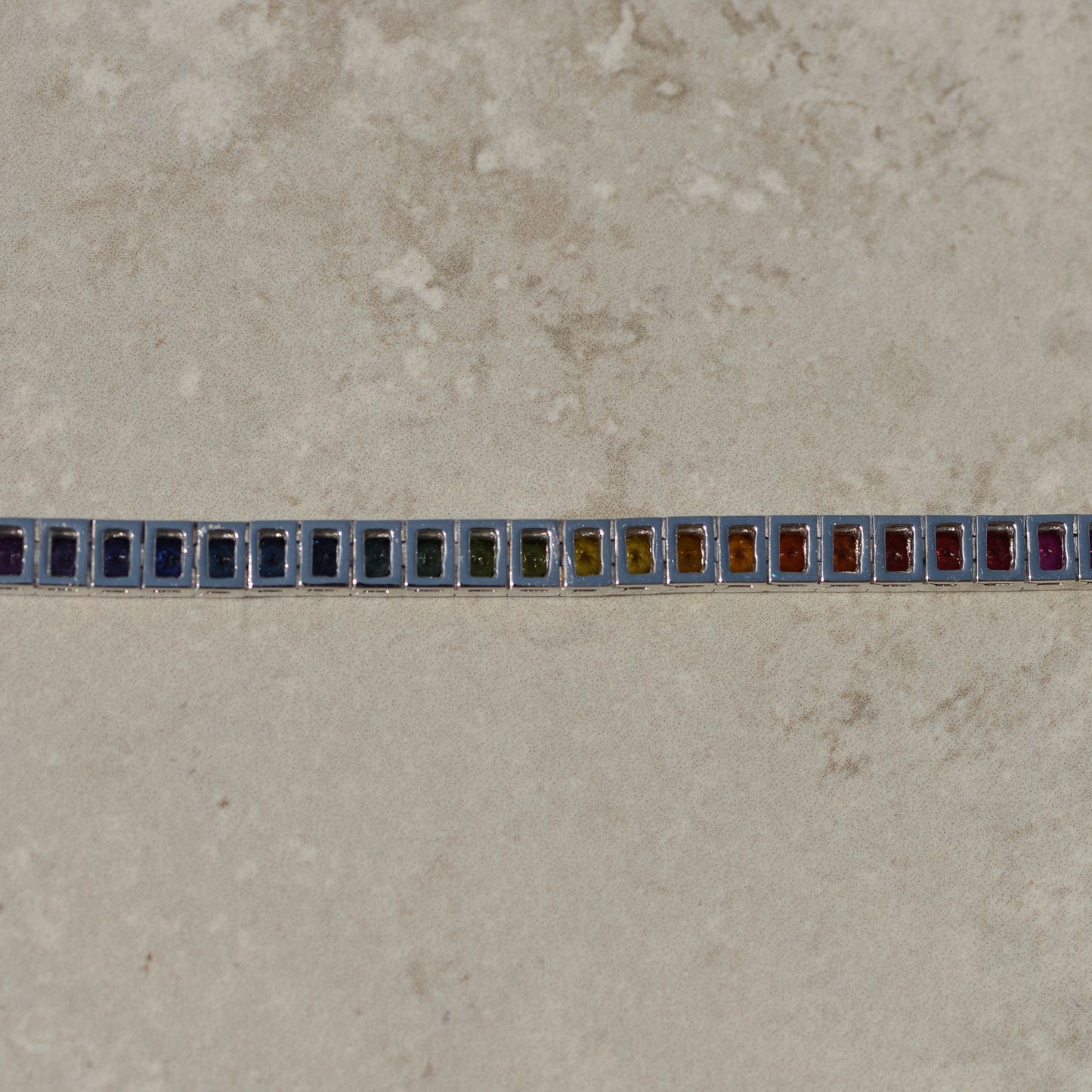 Estate Rainbow Sapphire Line Bracelet