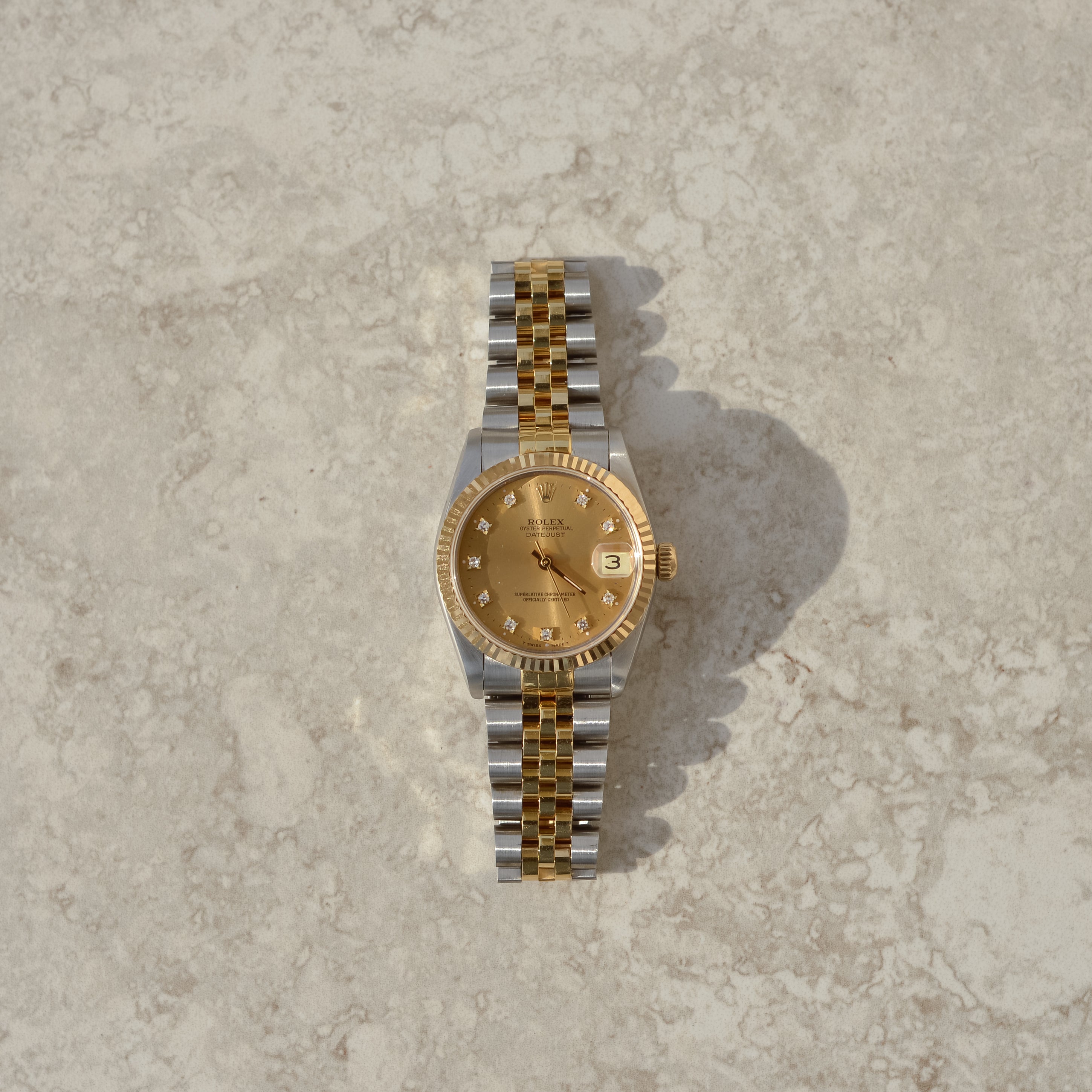 Rolex Datejust 31, champagne diamond dial, reference 68273