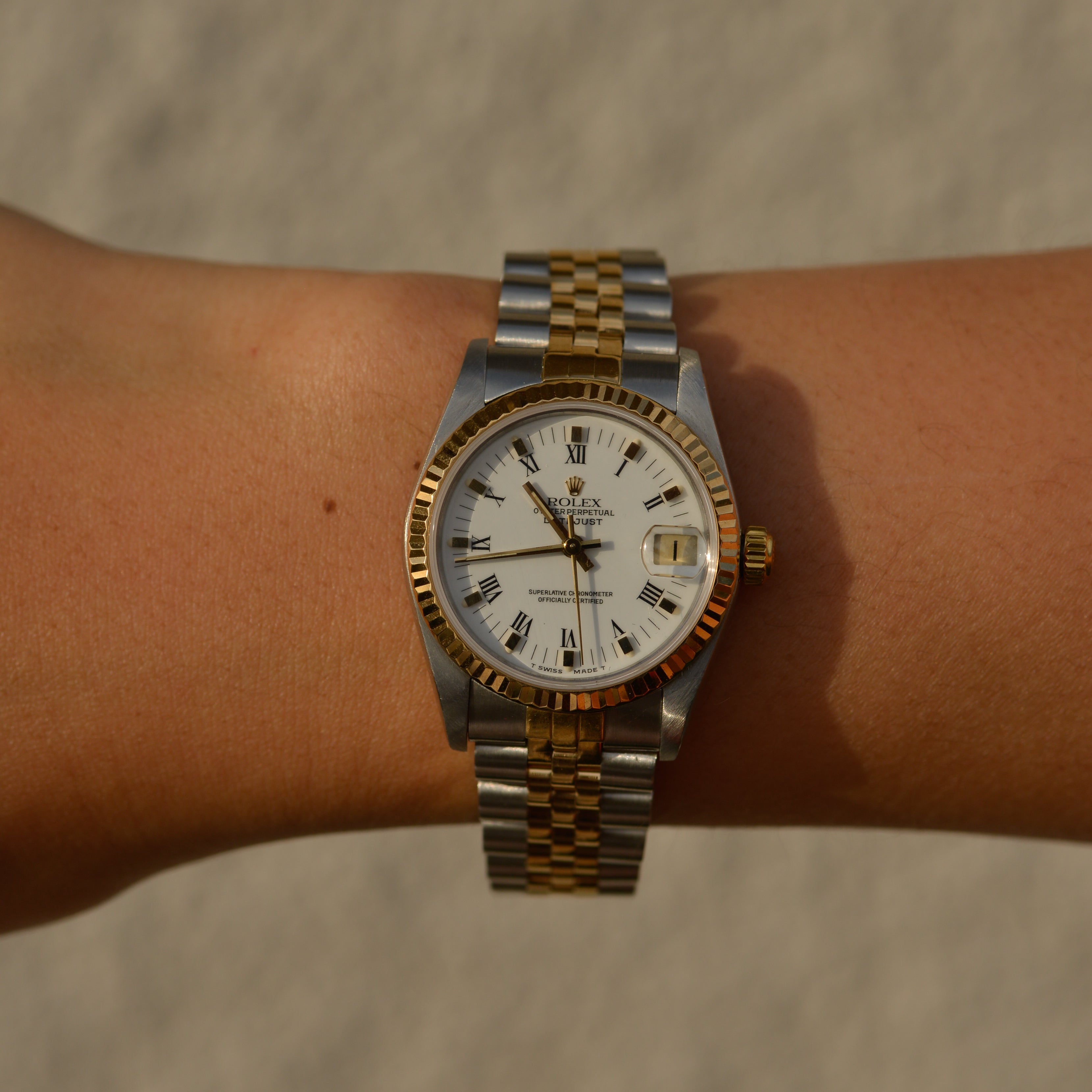 Rolex Datejust 31, white Roman dial, reference 68273