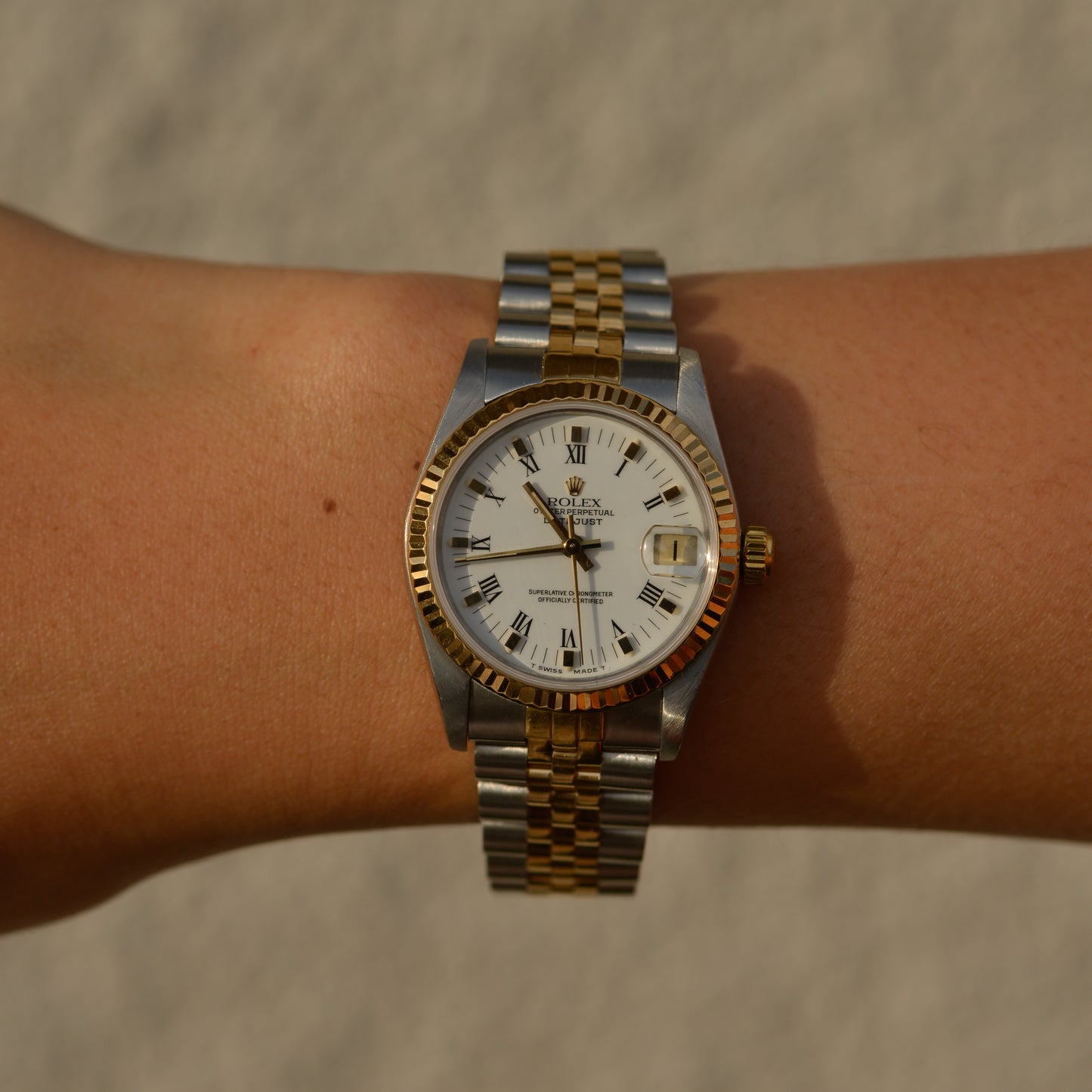 Rolex Datejust 31, white Roman dial, reference 68273