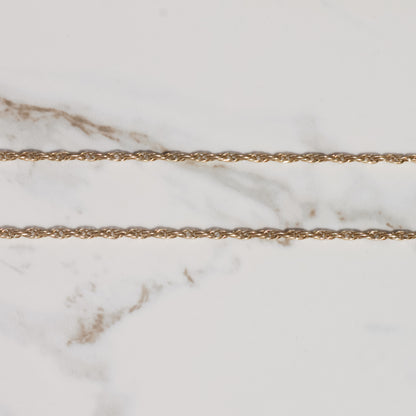 Vintage Rope Chain with Barrel Clasp 21.5" 14k Gold