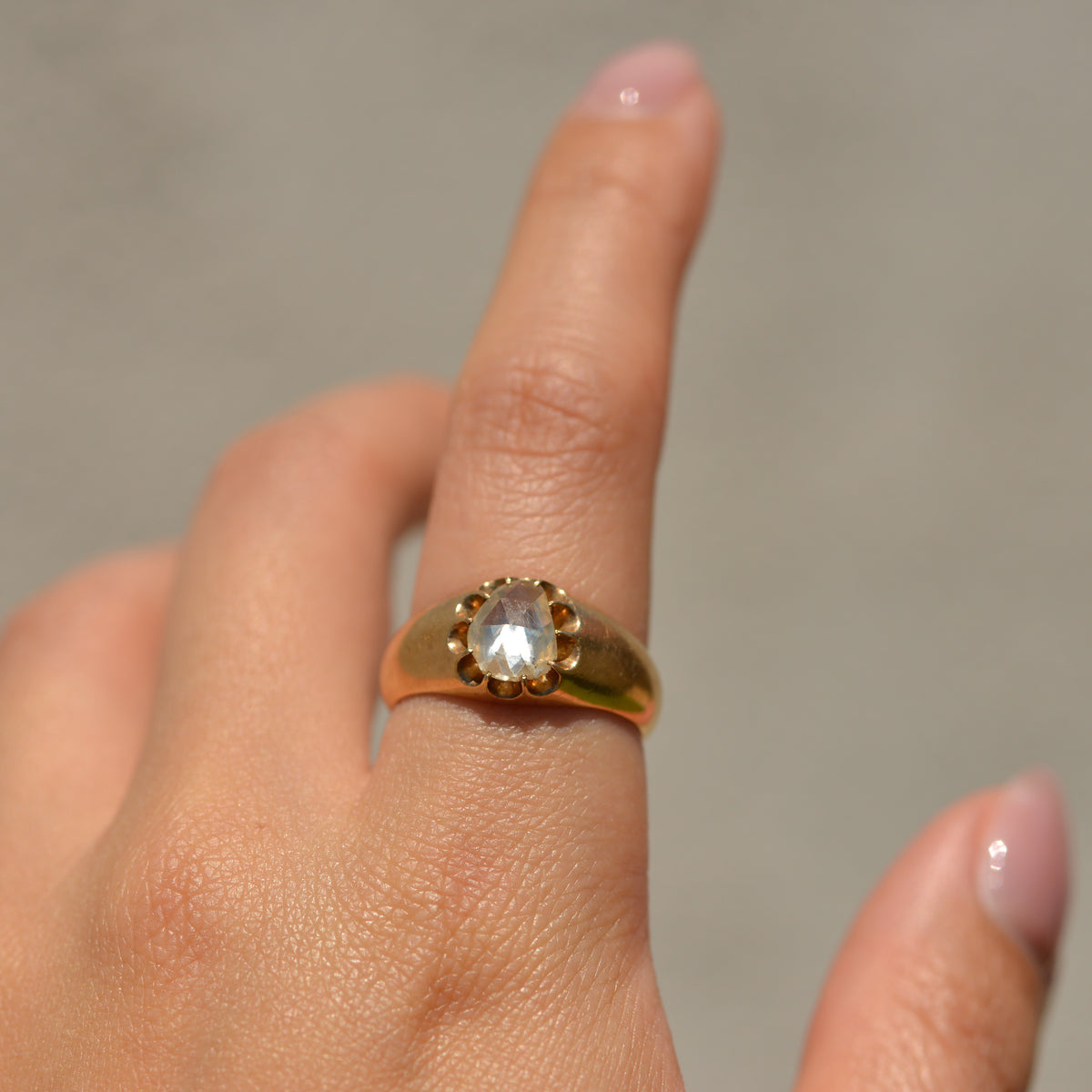 Antique Rose-cut Diamond Buttercup Ring