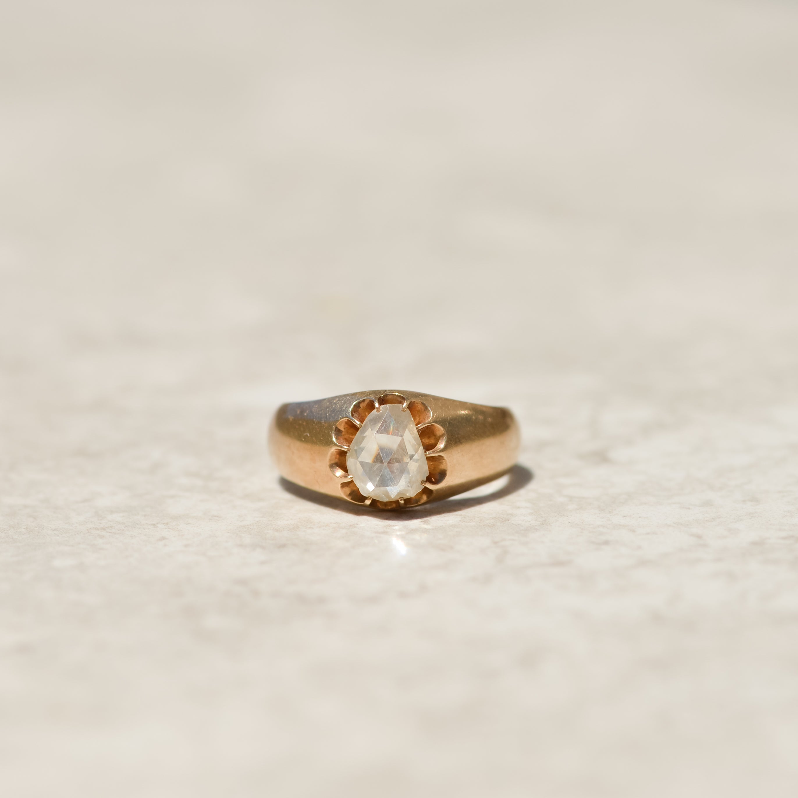 Antique Rose-cut Diamond Buttercup Ring