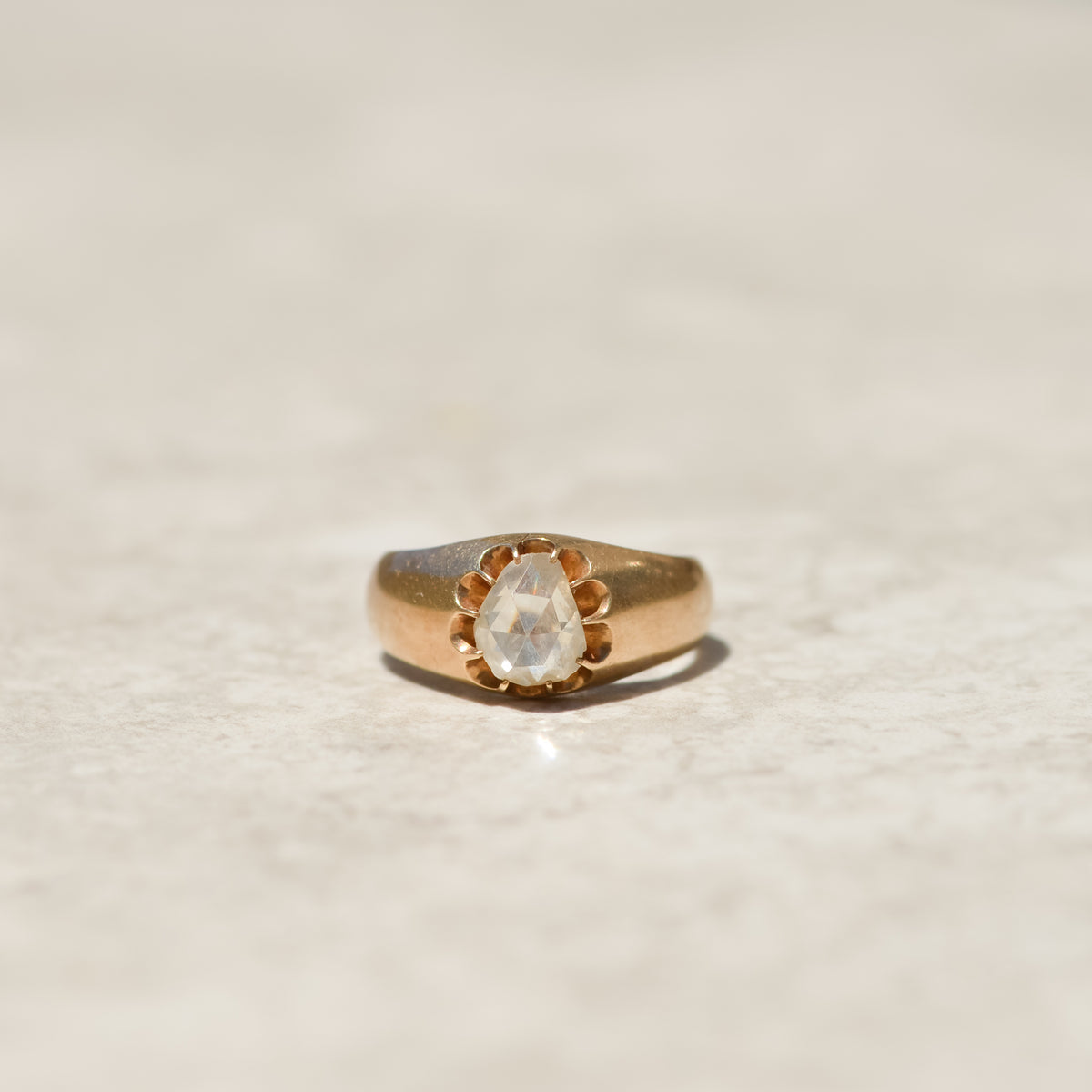 Antique Rose-cut Diamond Buttercup Ring