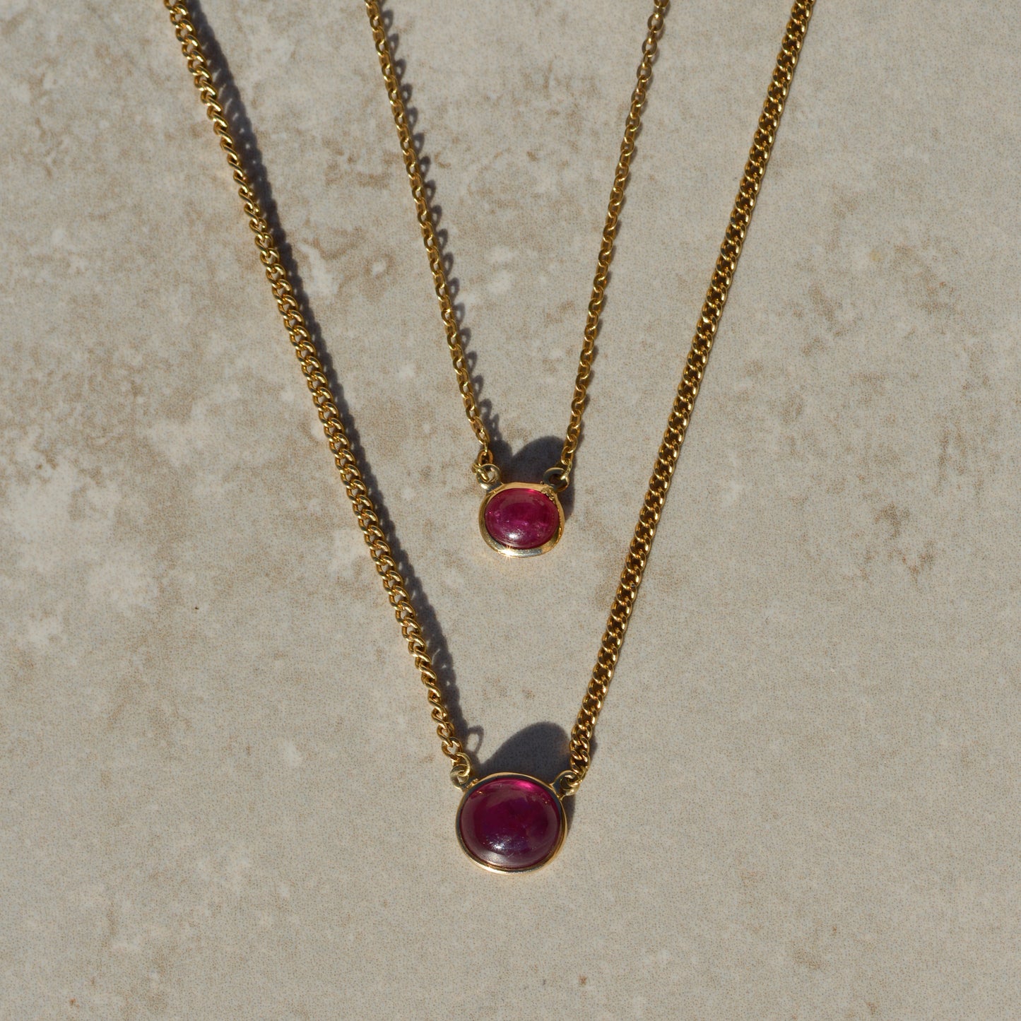 Bezel-set Ruby Necklace