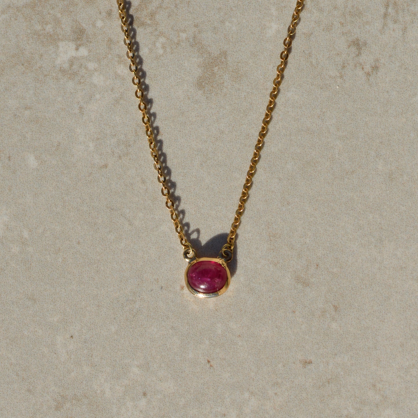 Bezel-set Ruby Necklace