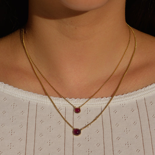 Bezel-set Ruby Necklace