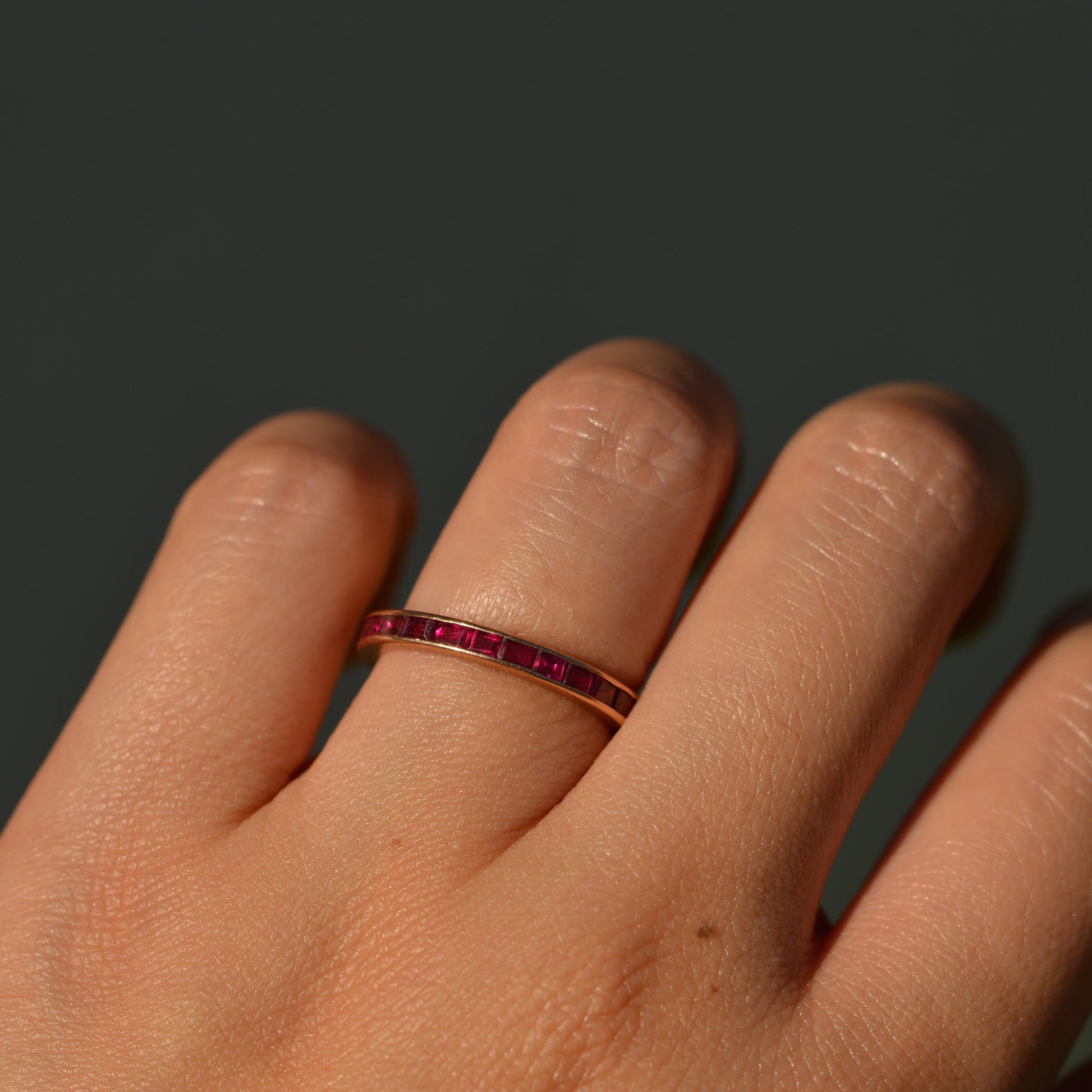 Vintage Channel-set Ruby Eternity Band
