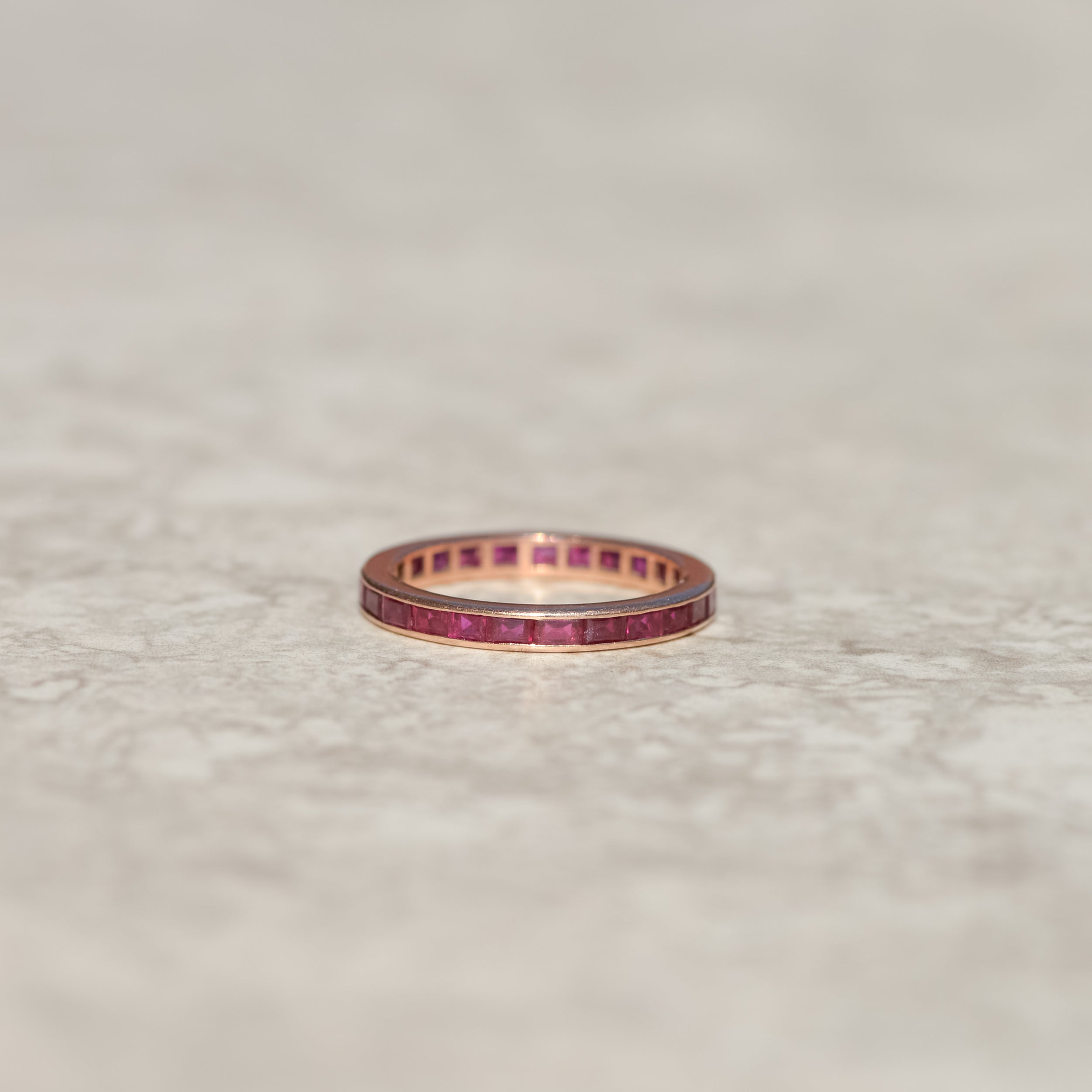 Vintage Channel-set Ruby Eternity Band