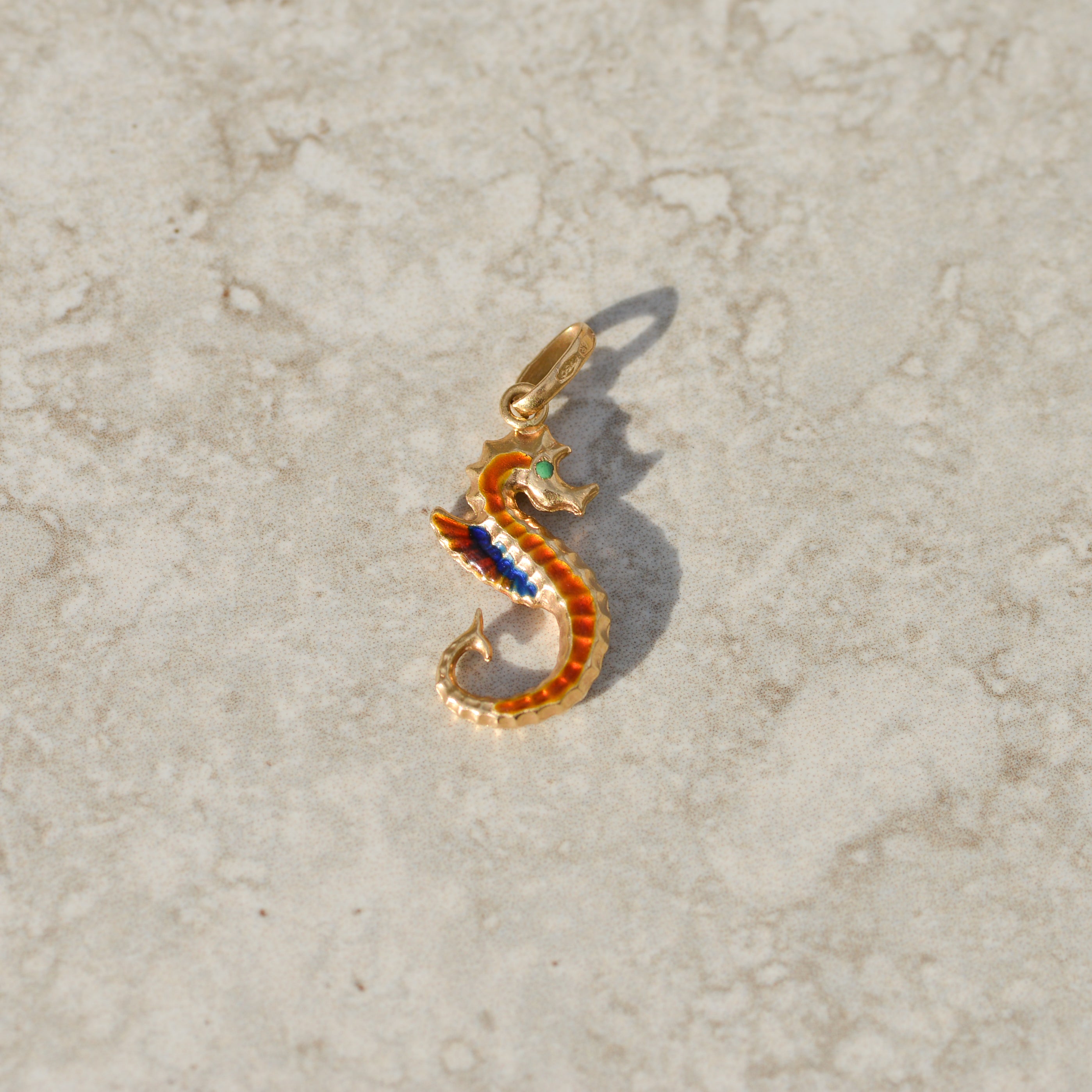 Vintage Enamel Seahorse Charm