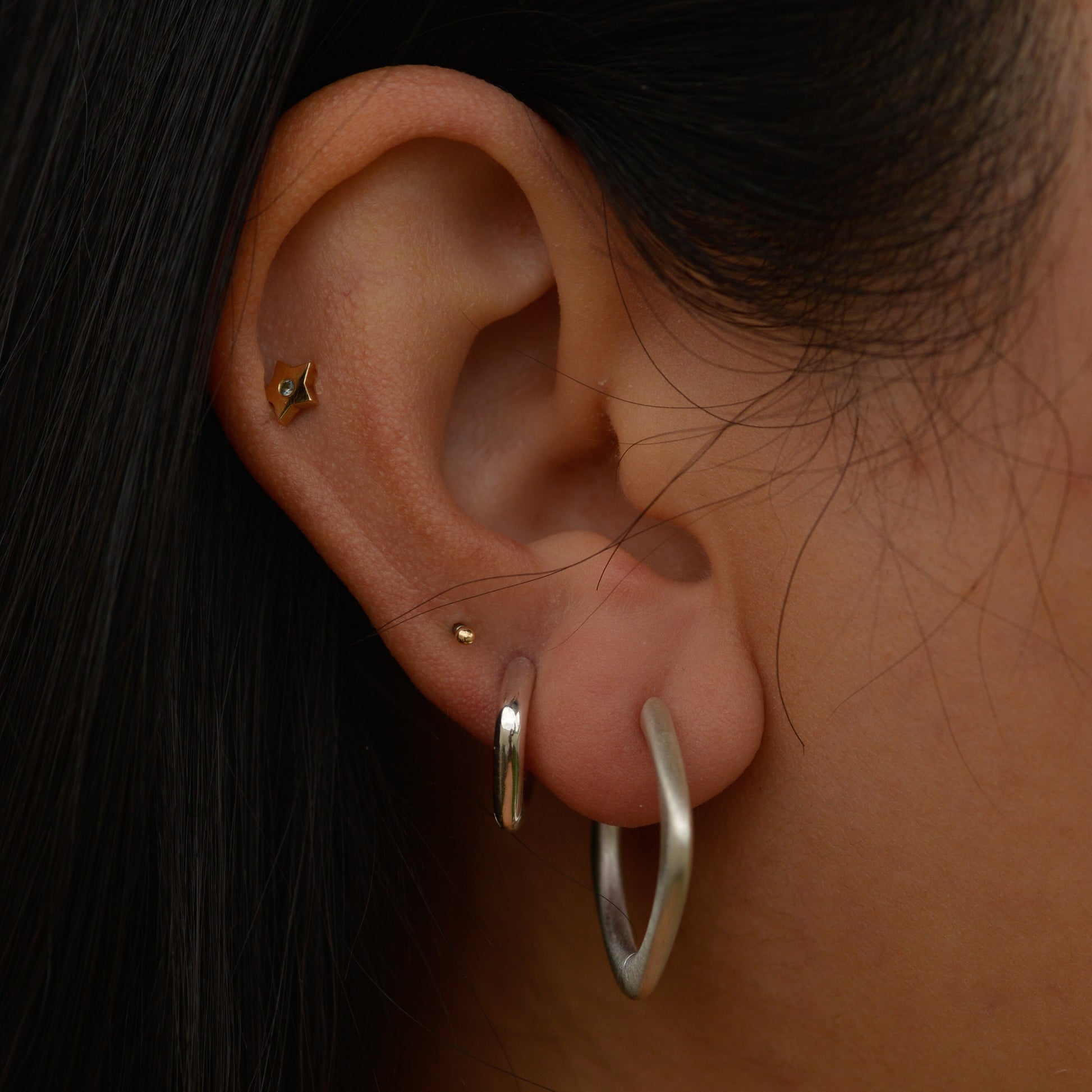 Seko Huggie Hoop Earring, sterling silver