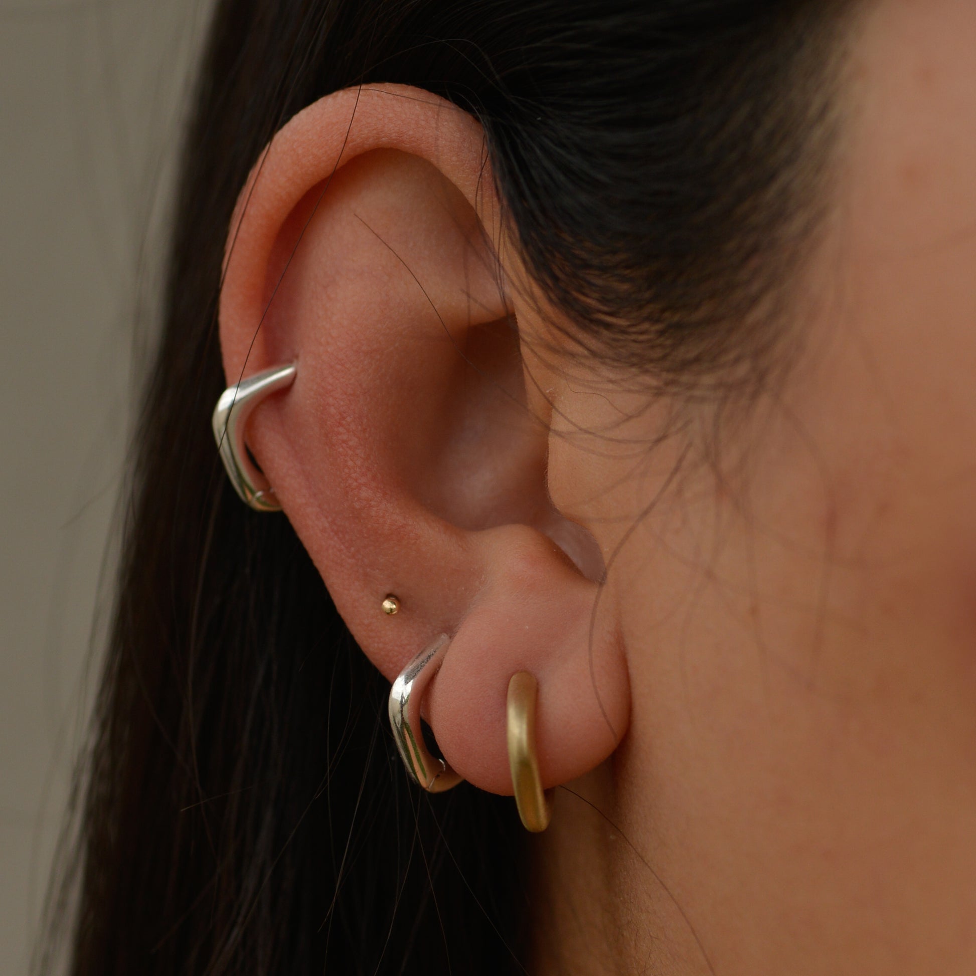 Seko Huggie Hoop Earring, sterling silver