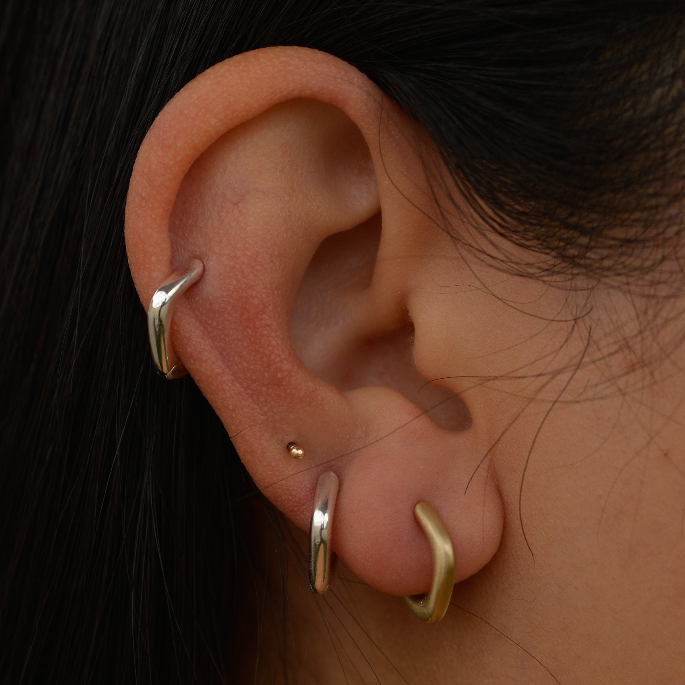 Seko Huggie Hoop Earring, 14k gold