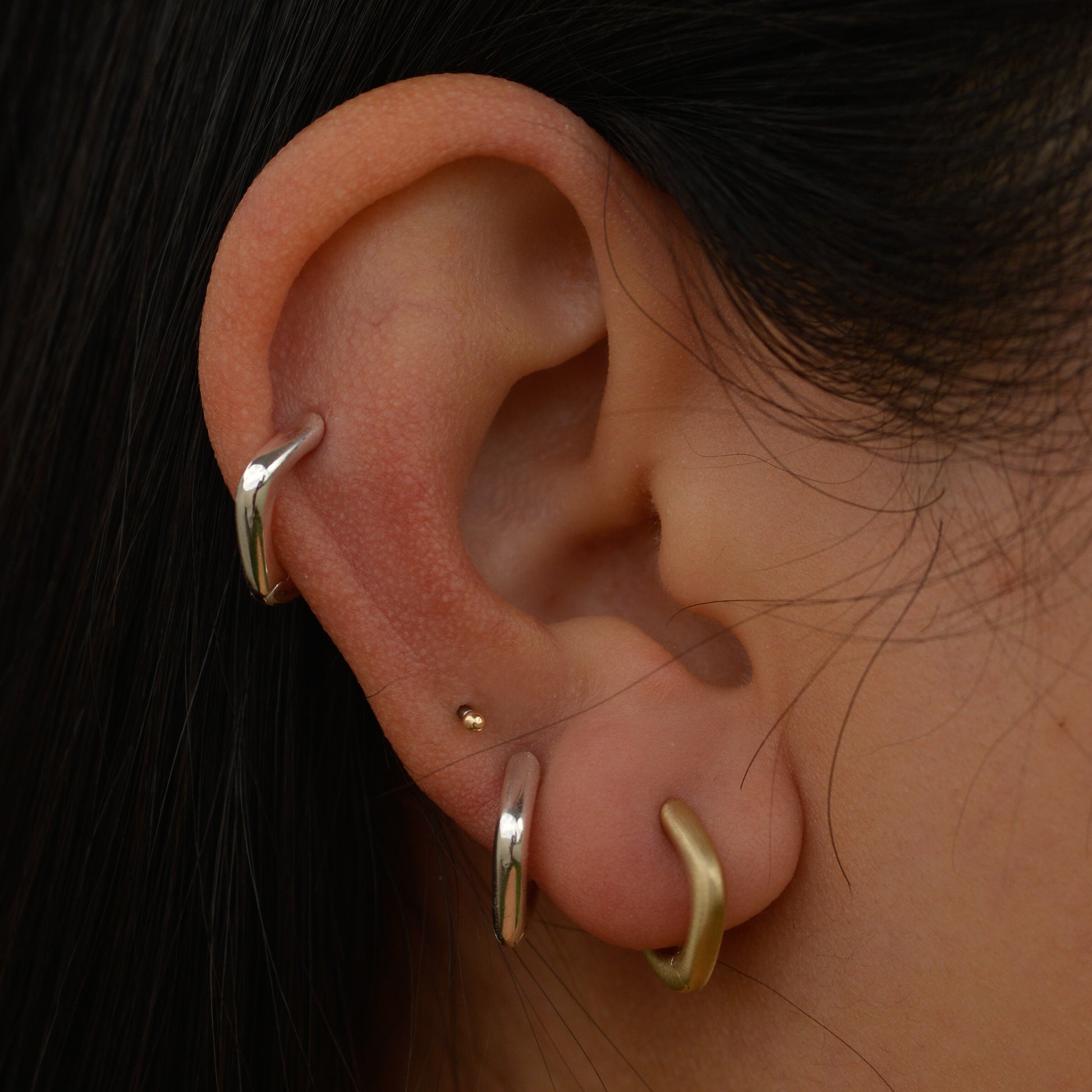 Seko Huggie Hoop Earring, 14k gold
