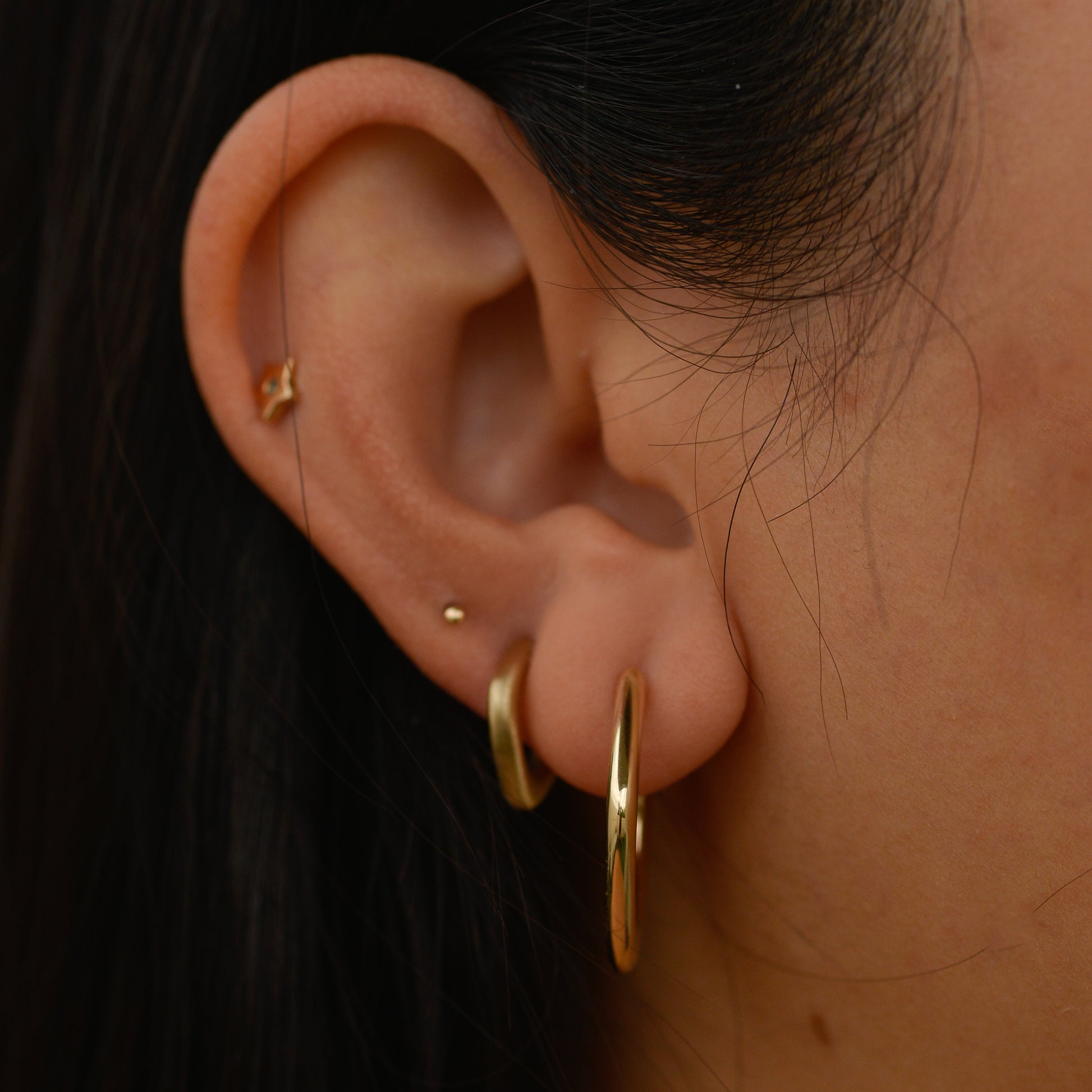 Seko Huggie Hoop Earring, 14k gold