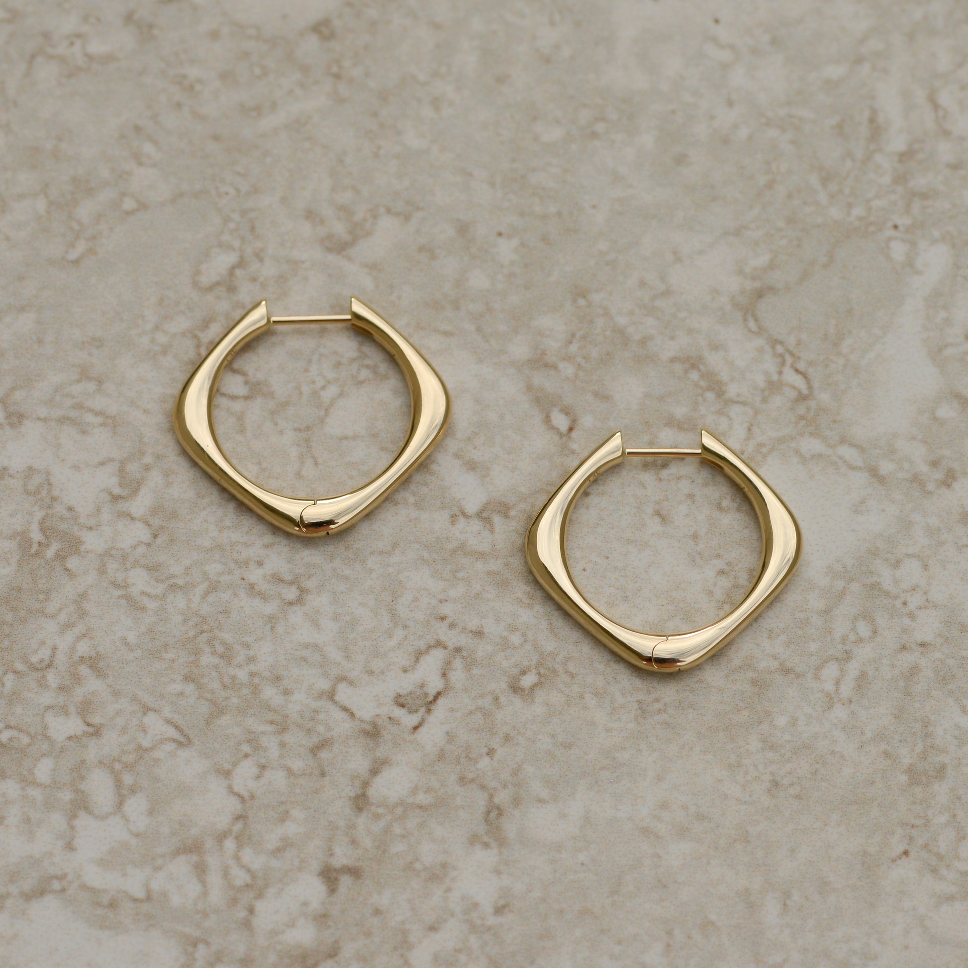 Large Seko Hoop Earrings, 14k gold