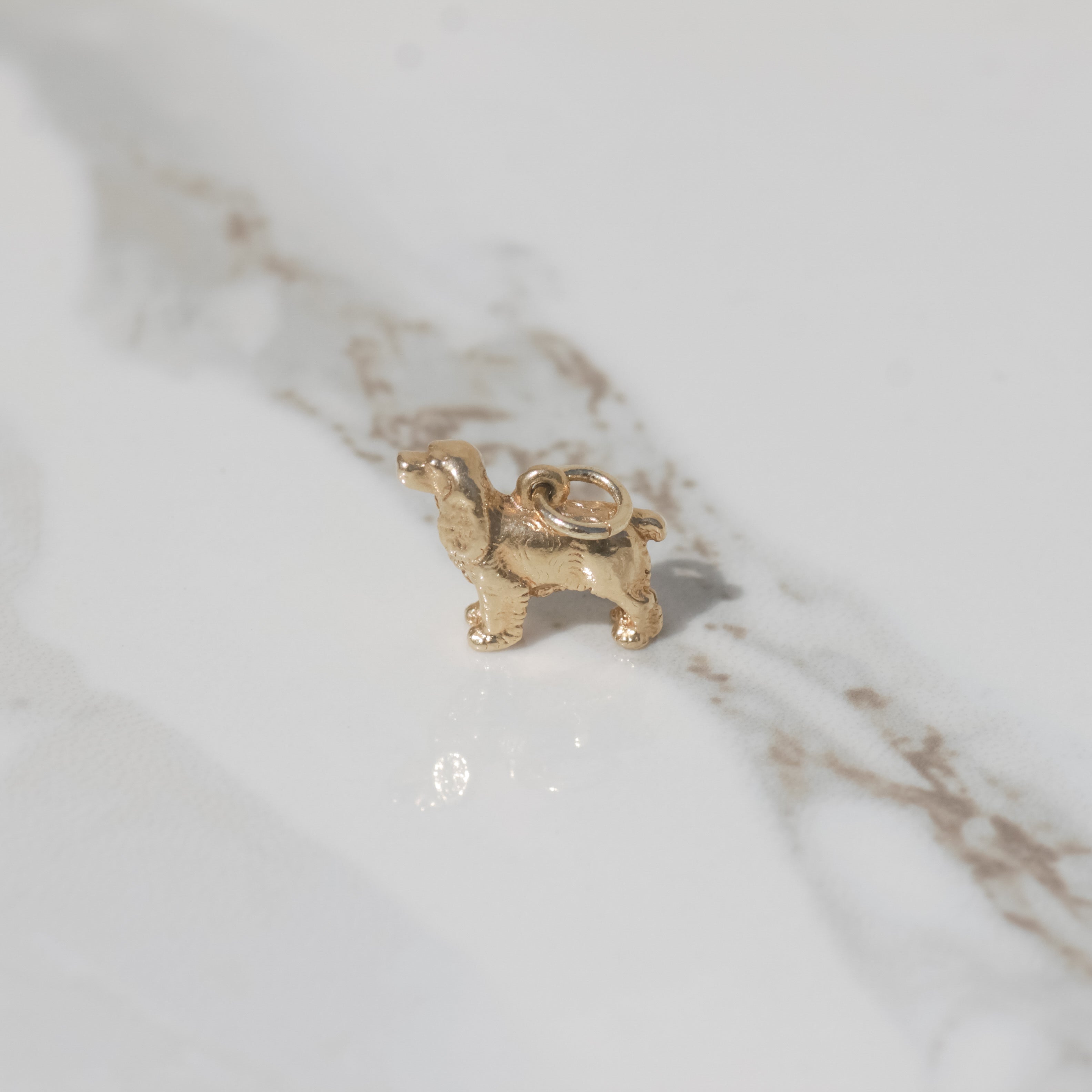 Vintage Dog Charm 14k