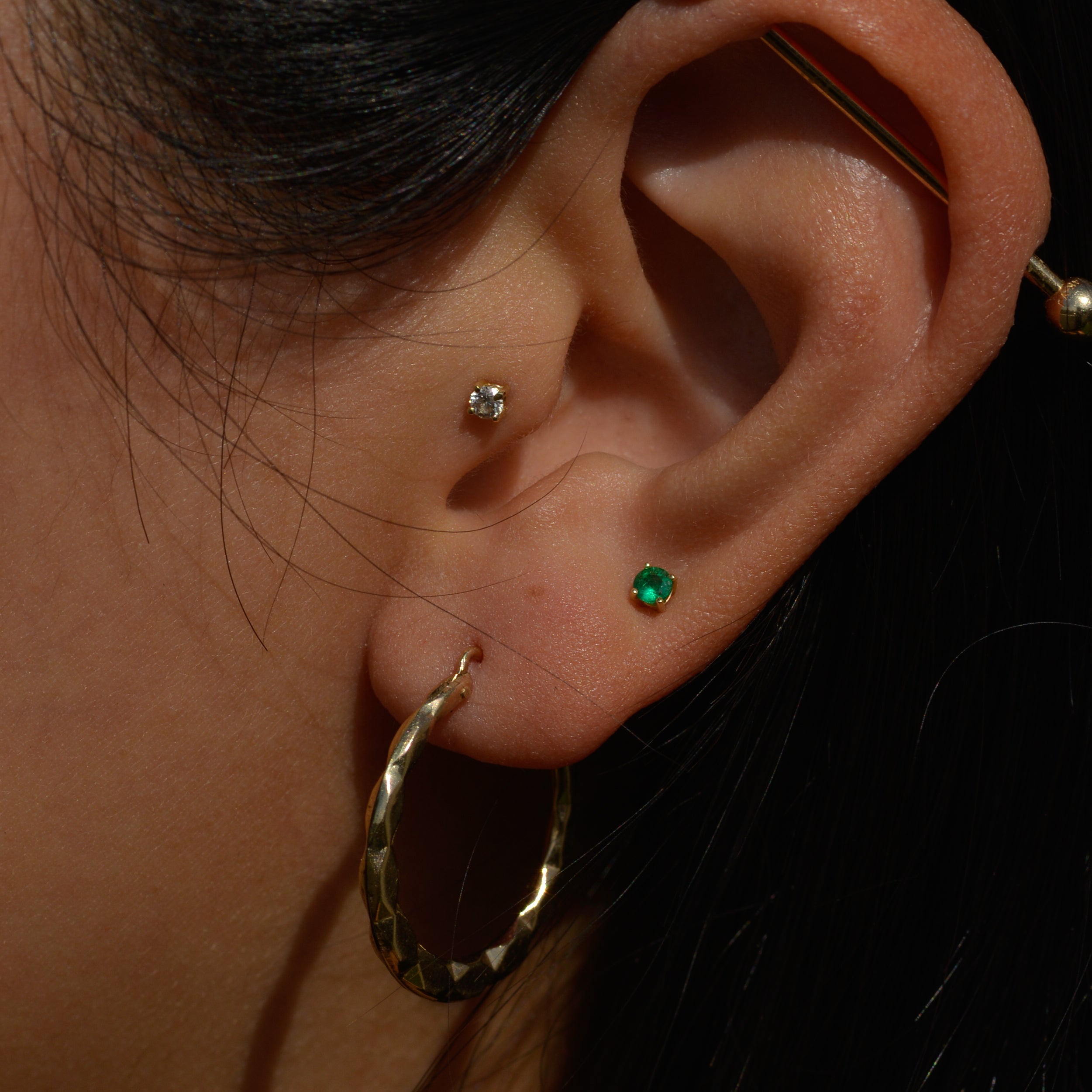 Vintage Small Faceted Hoops