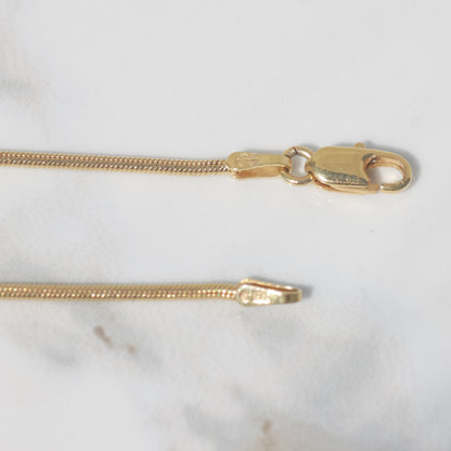 Vintage Snake Chain Necklace 18" 14k Gold