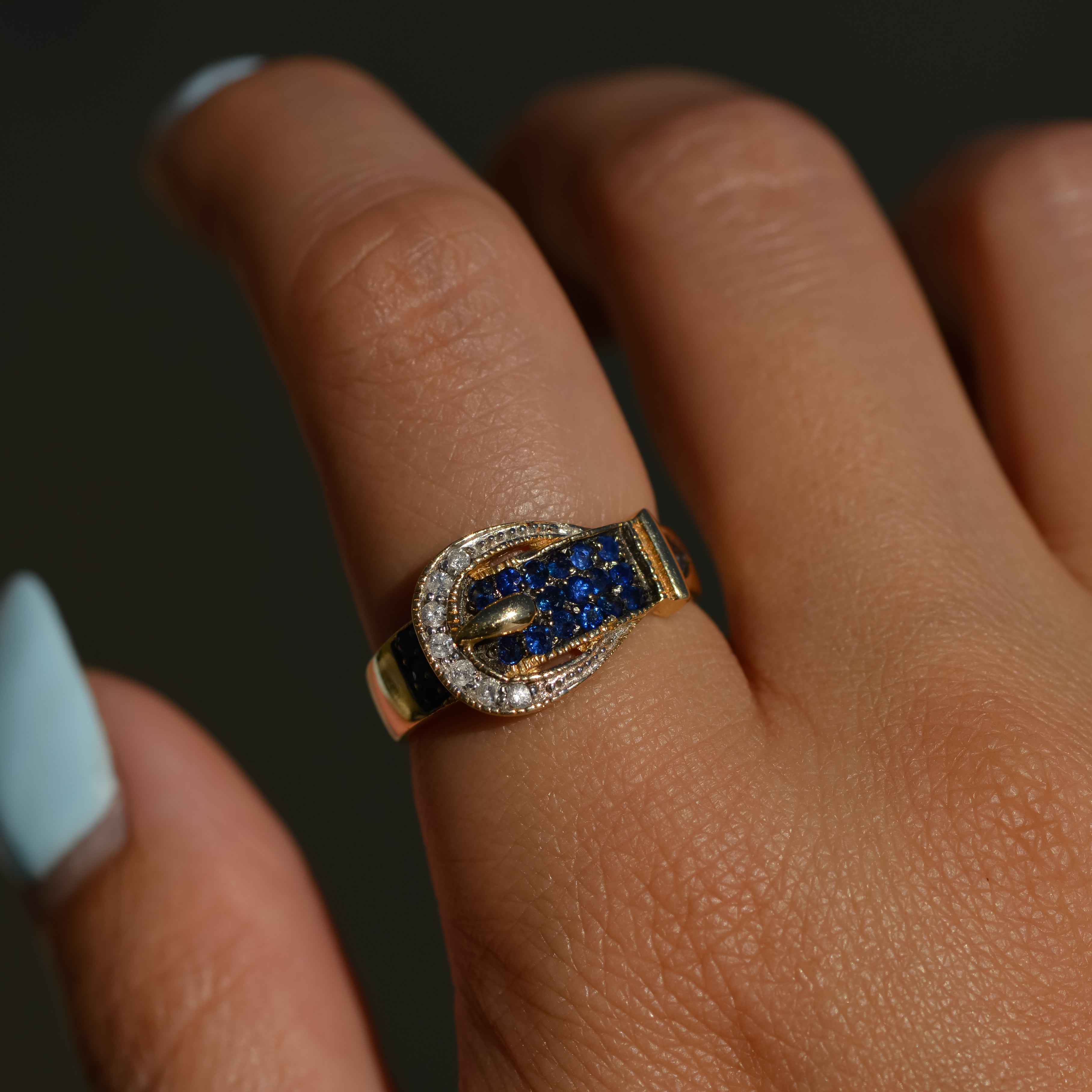 Vintage Sapphire & Diamond Buckle Band