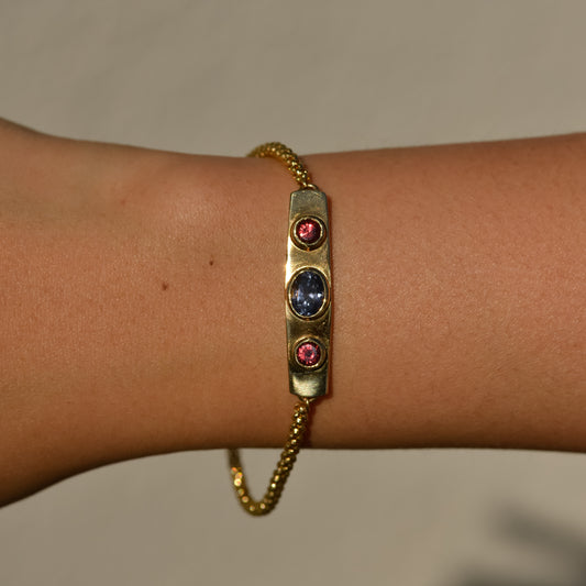 Vintage Pink & Lavender Spinel Bracelet