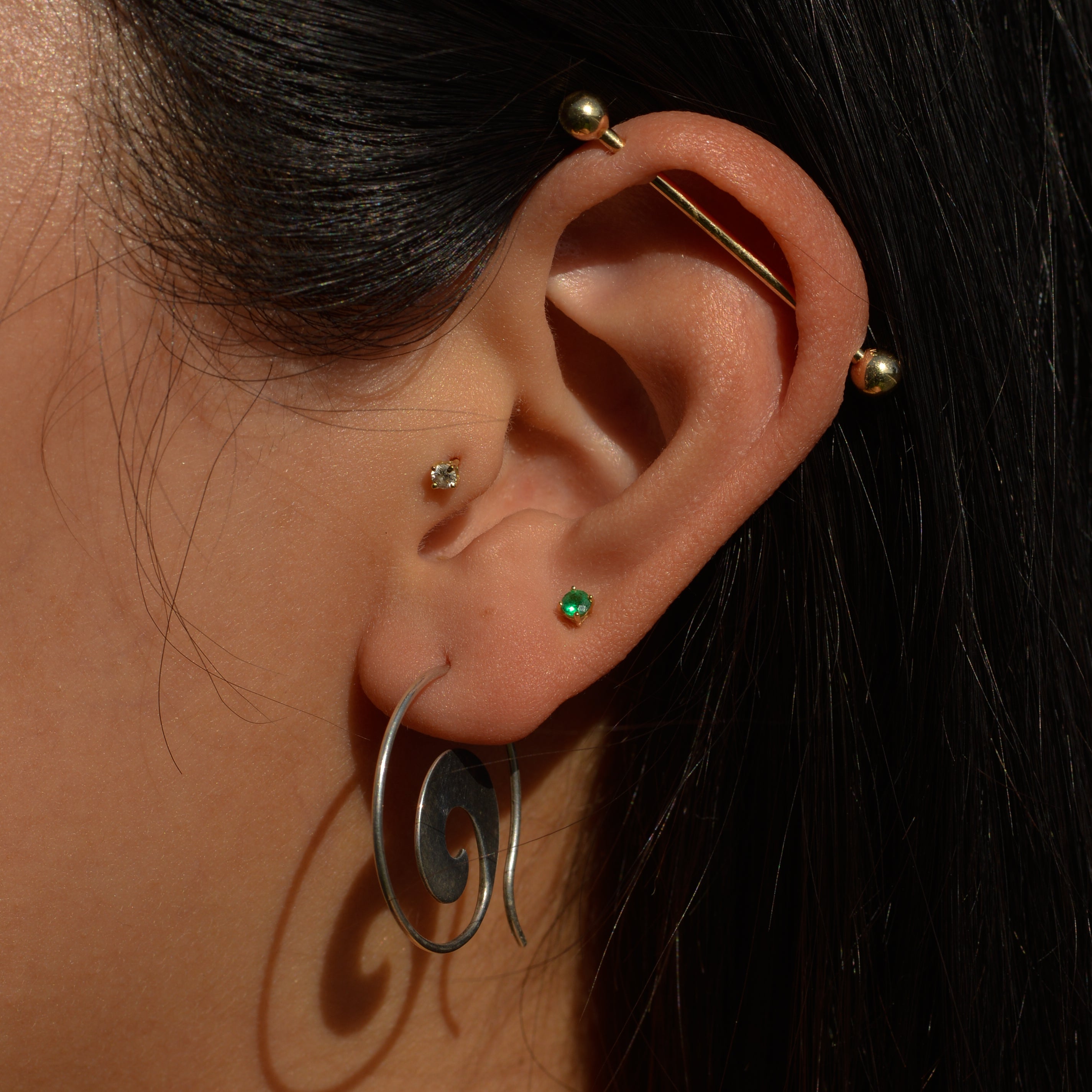 Vintage Sterling Spiral Earrings