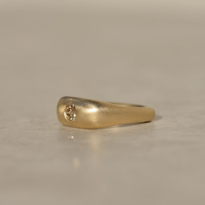 Seko Square Ring, champagne old European cut