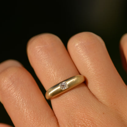 mini Seko Square Ring, old mine cut