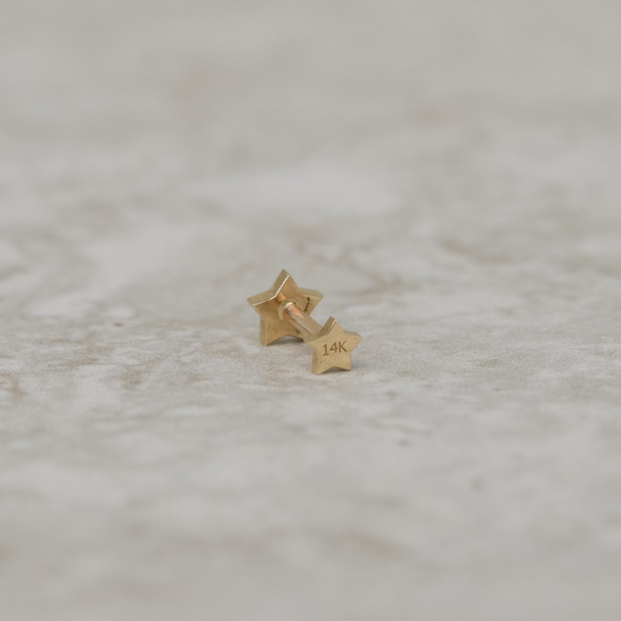 Star Token Flat-back Piercing Stud - single
