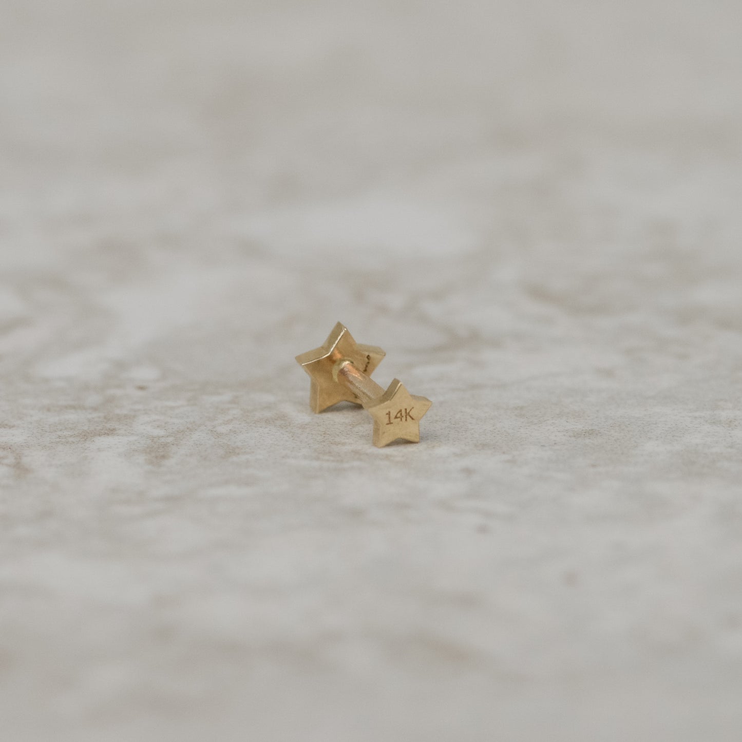 12: Star Token Flat-back Piercing Stud - single