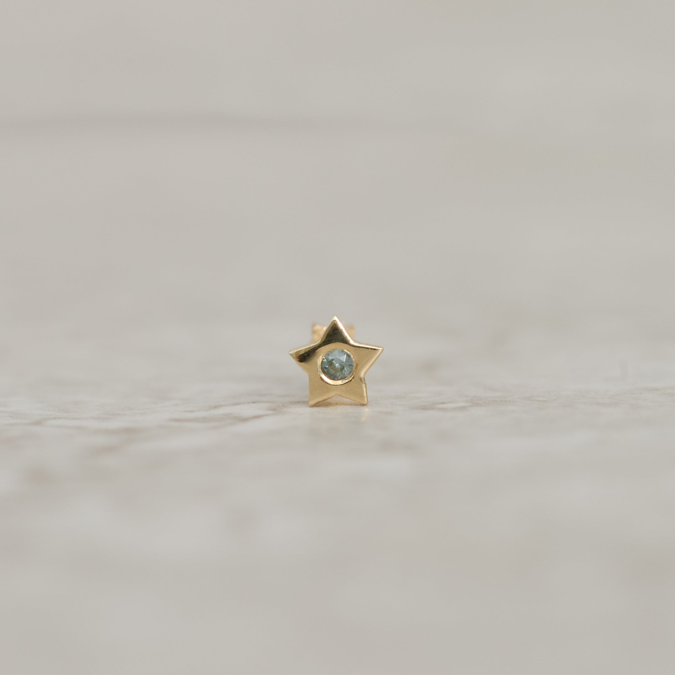 Star Token Flat-back Piercing Stud - single
