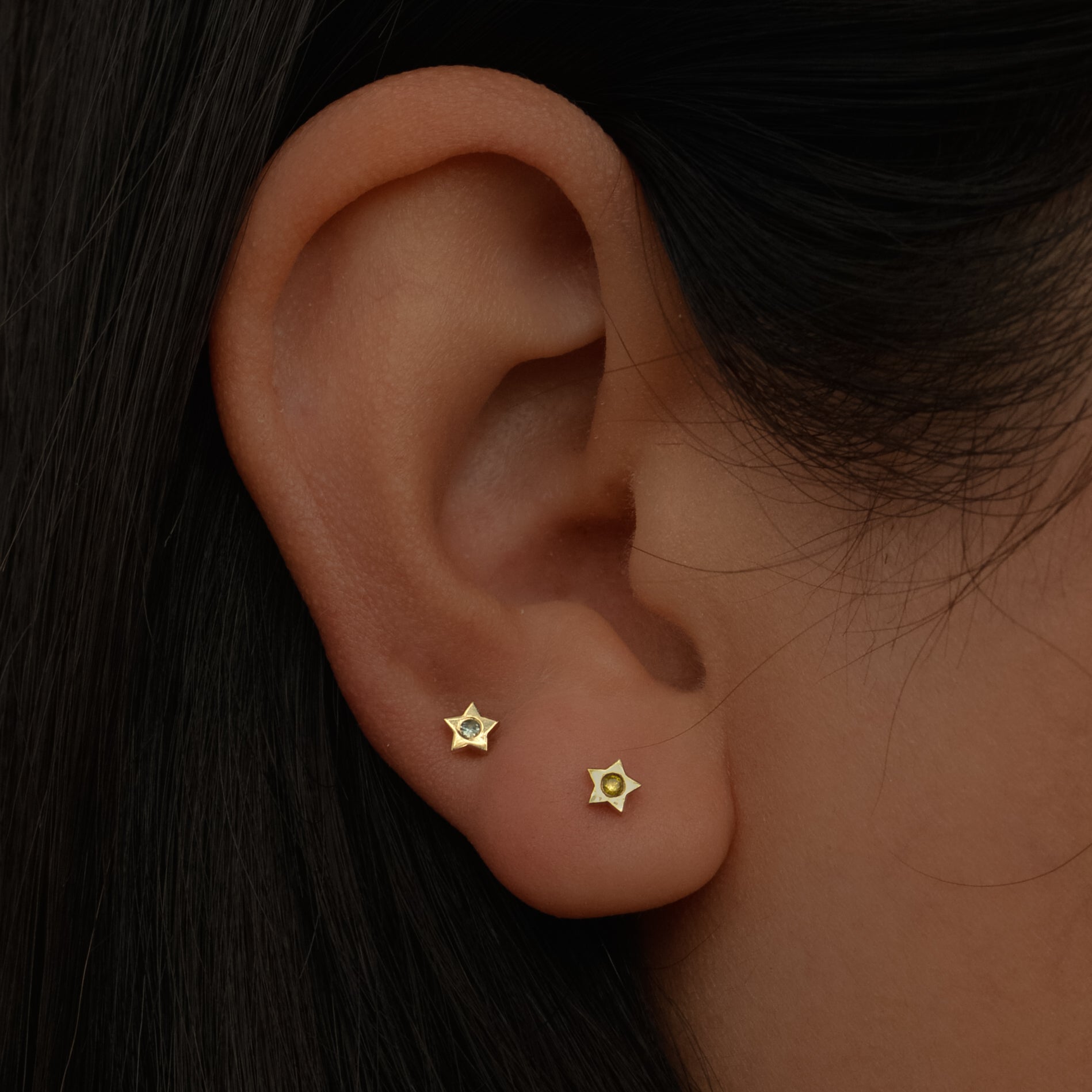 Star Token Flat-back Piercing Stud - single
