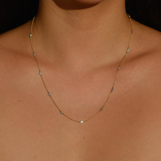 Estate Diamond Station Necklace