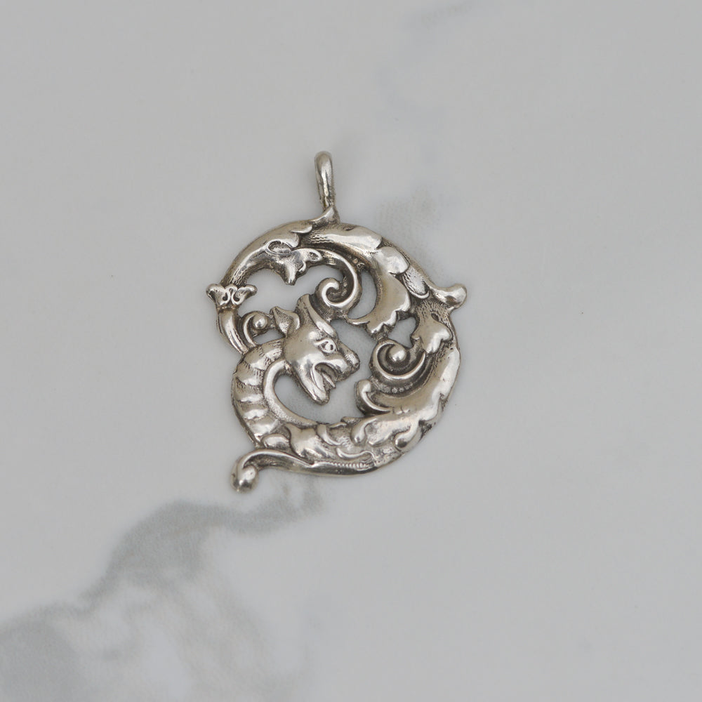 Vintage Sterling Dragon Pendant