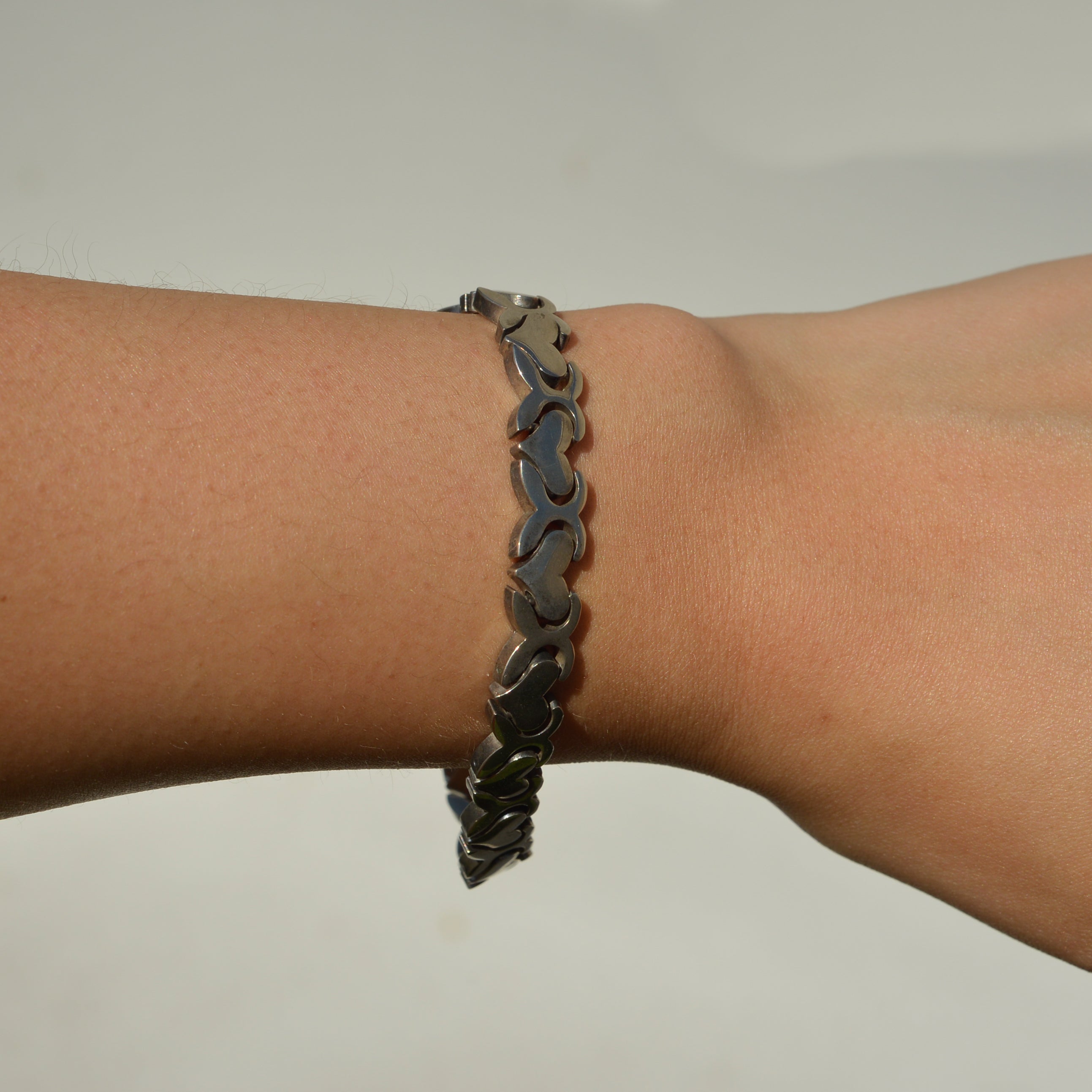 Vintage Sterling Heart Bracelet
